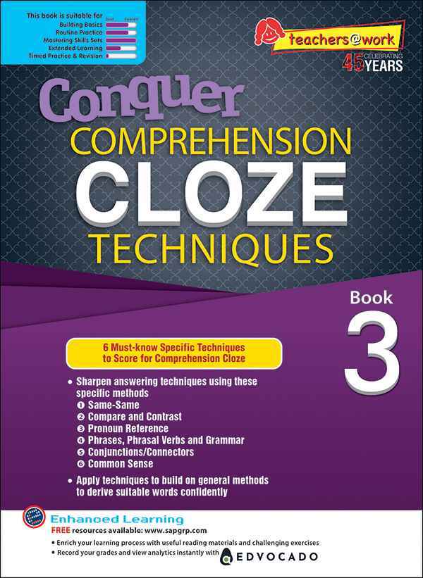 Conquer COMPREHENSION CLOZE TECHNIQUES Book 3