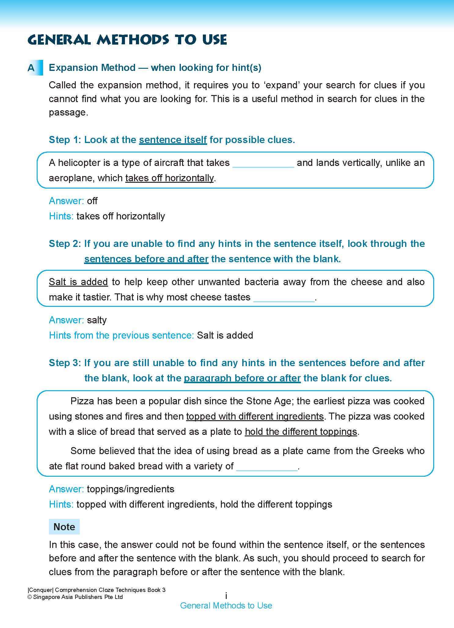 Conquer COMPREHENSION CLOZE TECHNIQUES Book 3