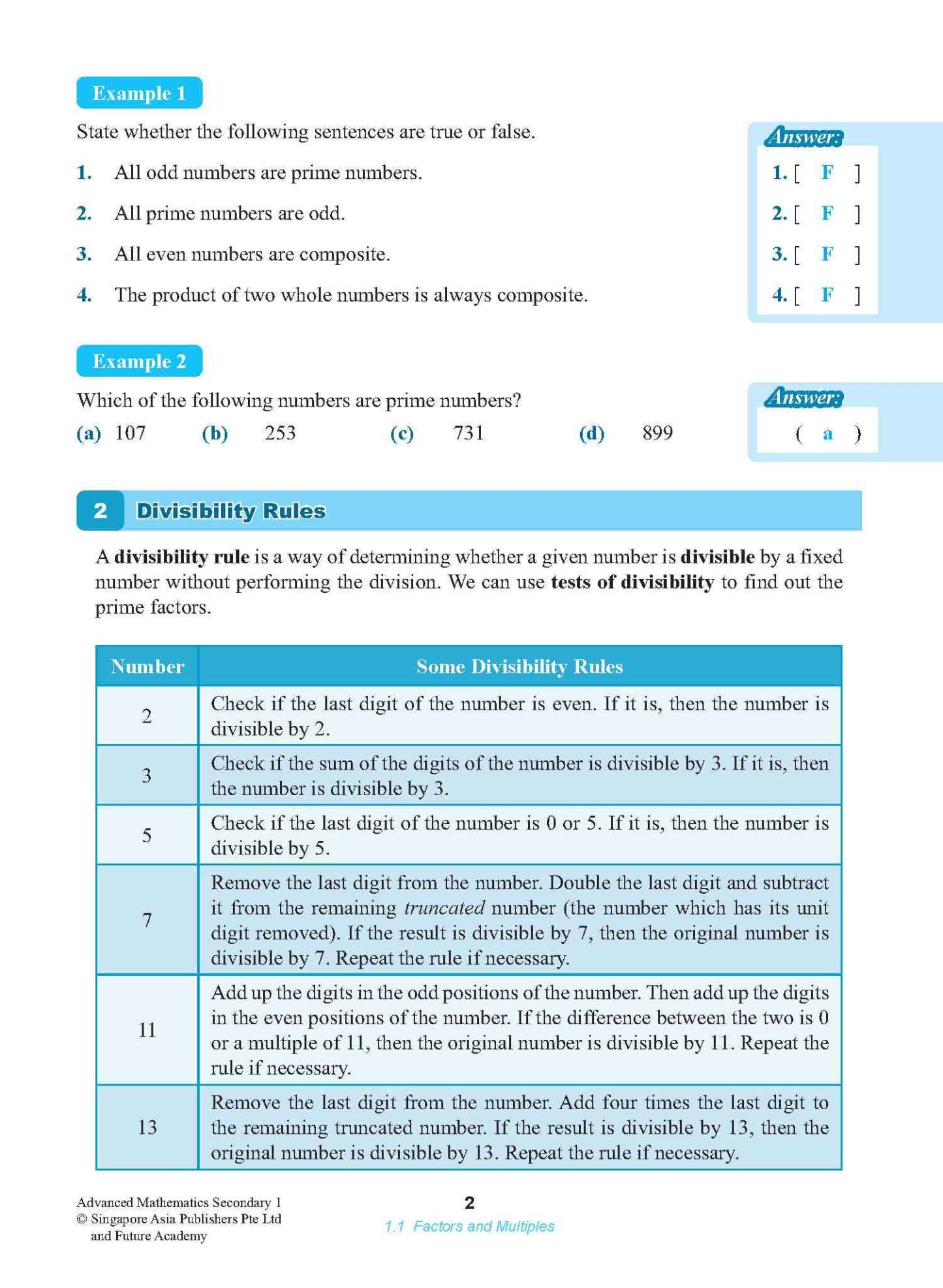 ADVANCED MATHEMATICS FOR G3 AND IP STUDENTS SECONDARY 1