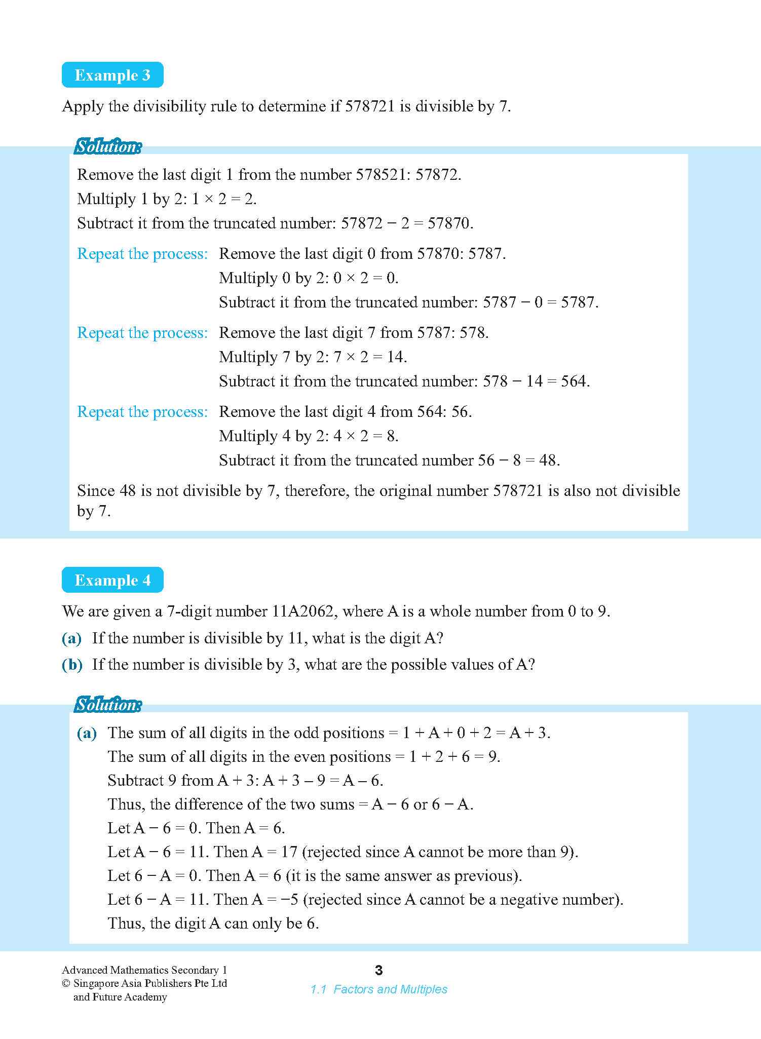 ADVANCED MATHEMATICS FOR G3 AND IP STUDENTS SECONDARY 1