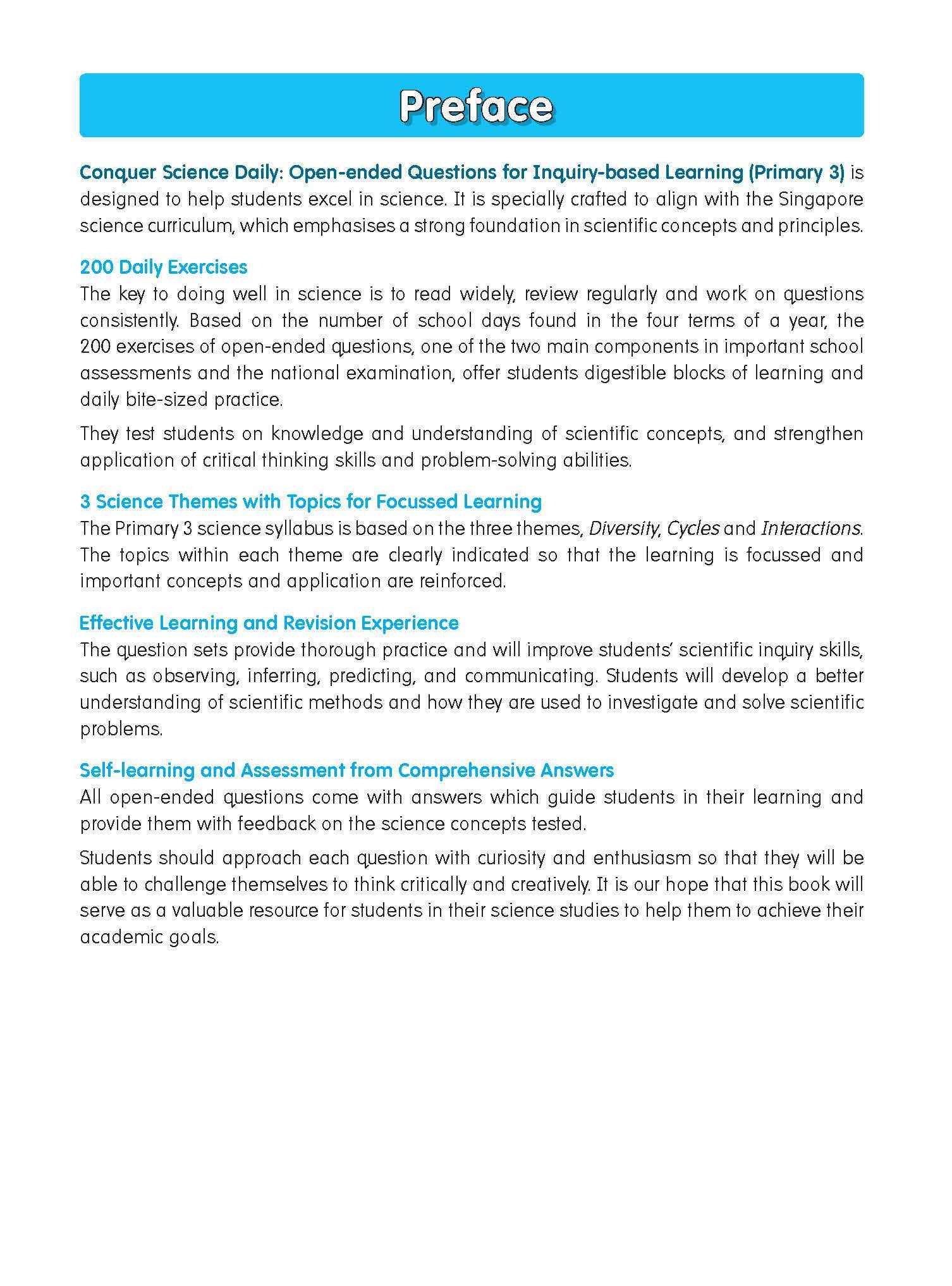 Conquer Science Daily Open-ended Questions for Inquiry-based Learning Primary 3