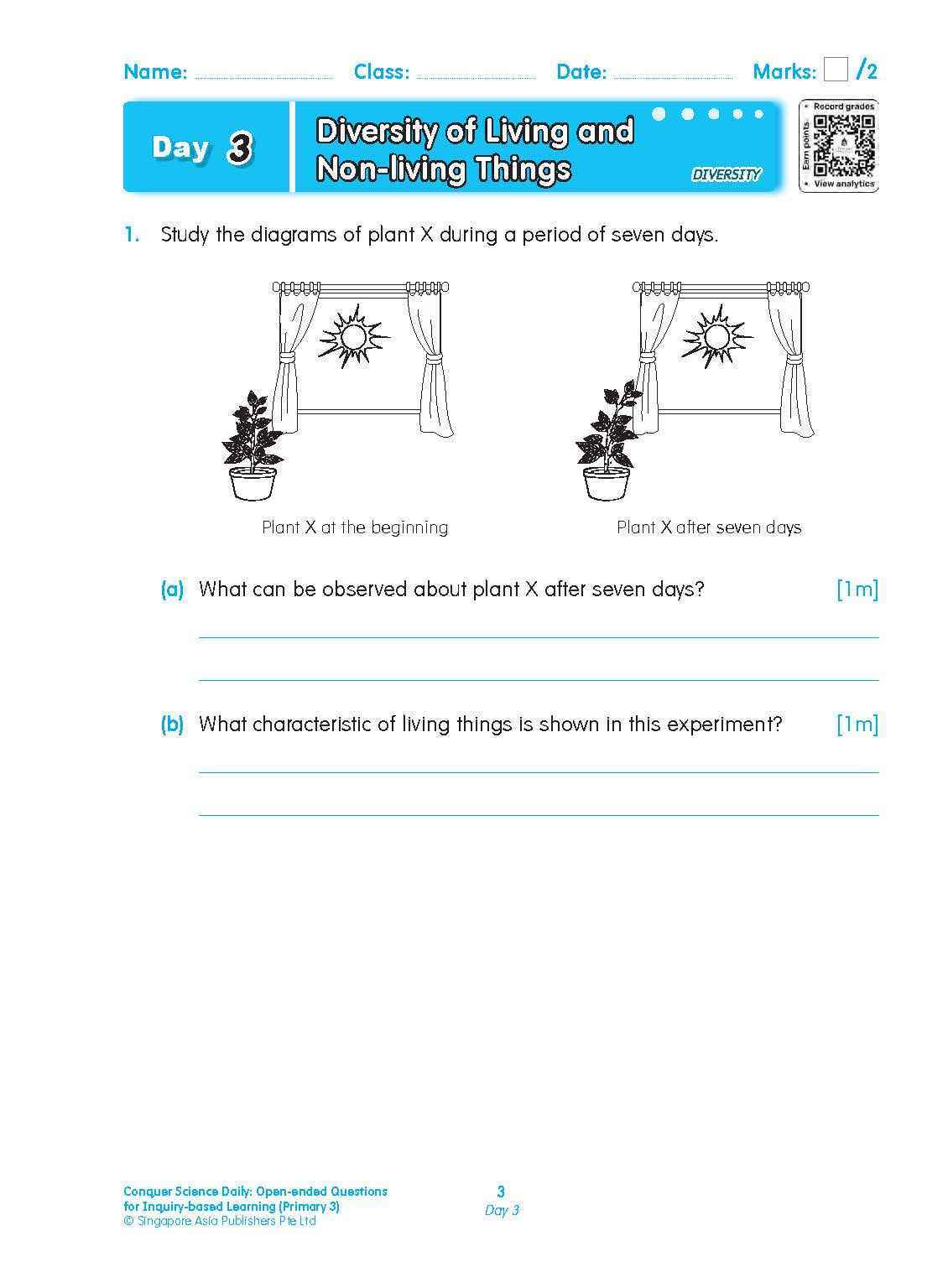 Conquer Science Daily Open-ended Questions for Inquiry-based Learning Primary 3