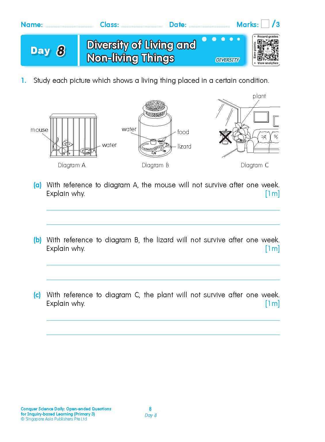 Conquer Science Daily Open-ended Questions for Inquiry-based Learning Primary 3