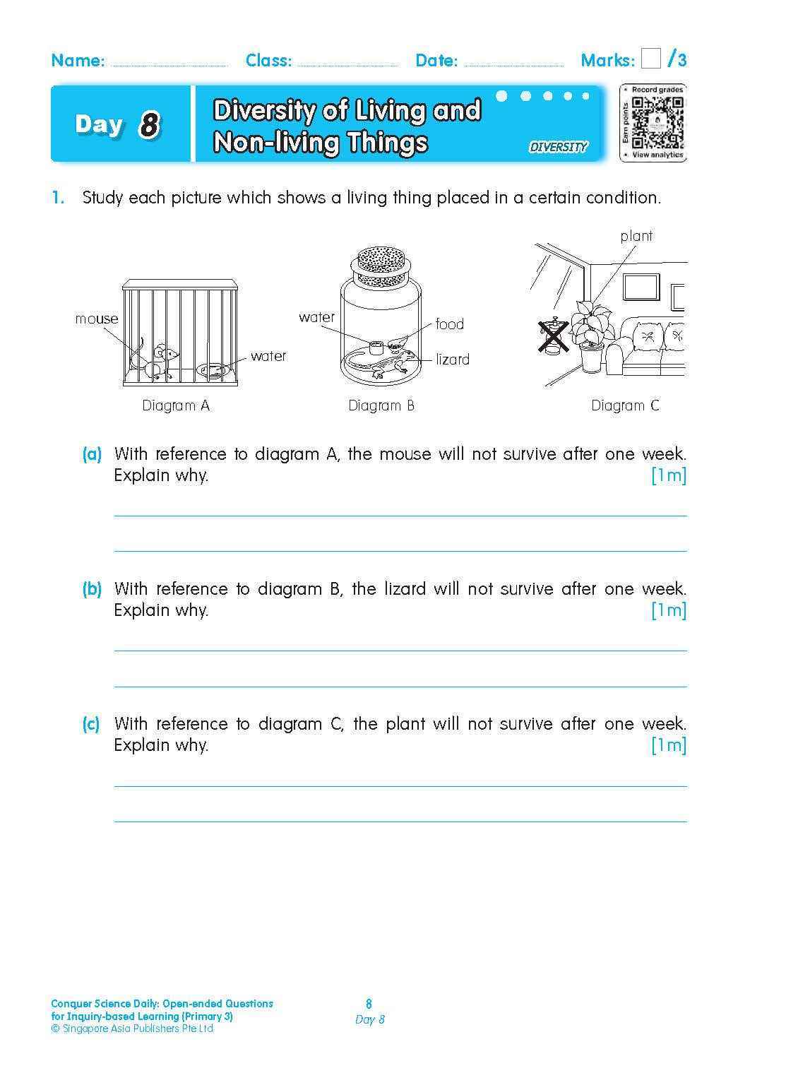 Conquer Science Daily Open-ended Questions for Inquiry-based Learning Primary 3