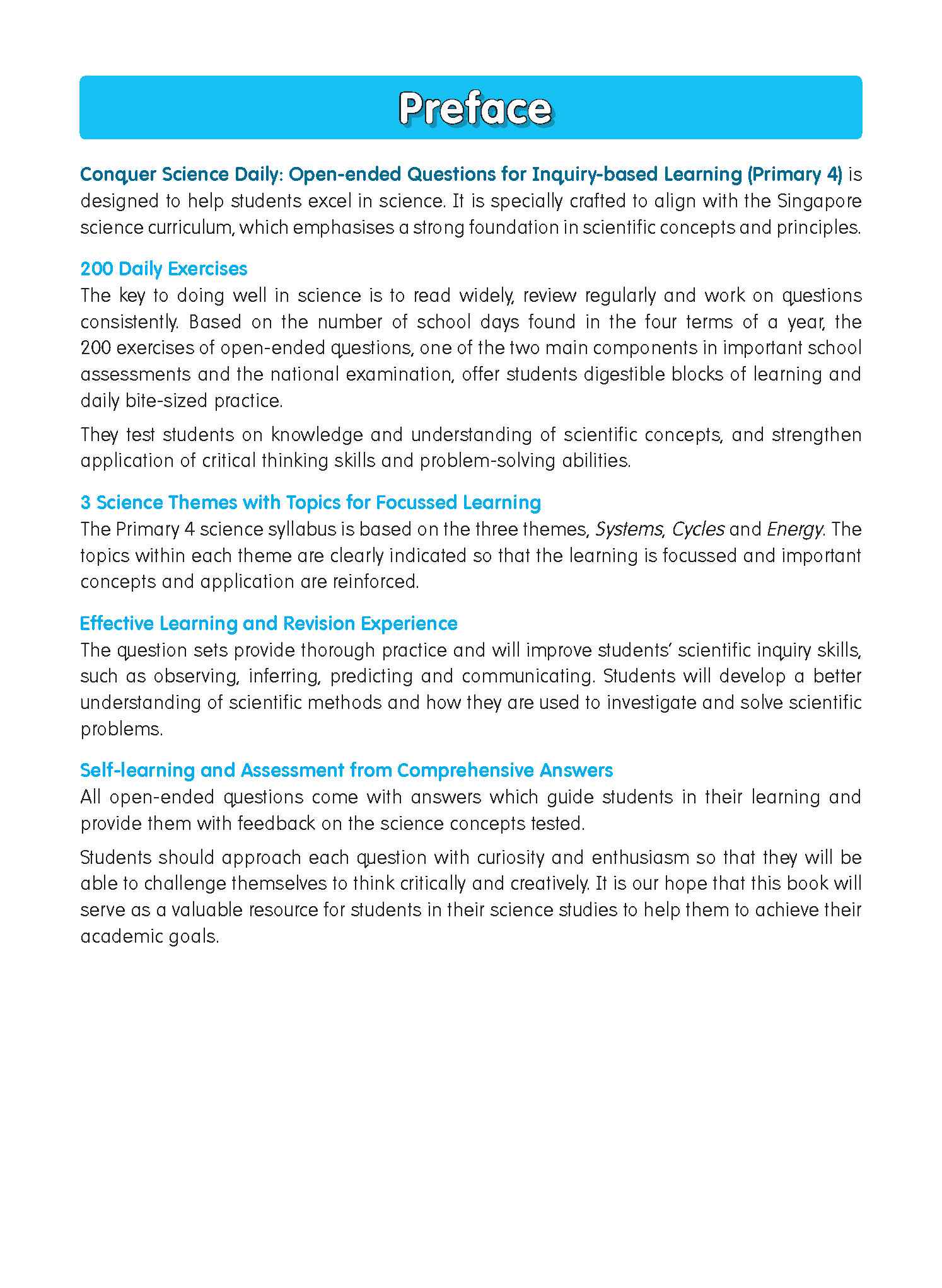 Conquer Science Daily Open-ended Questions for Inquiry-based Learning Primary 4