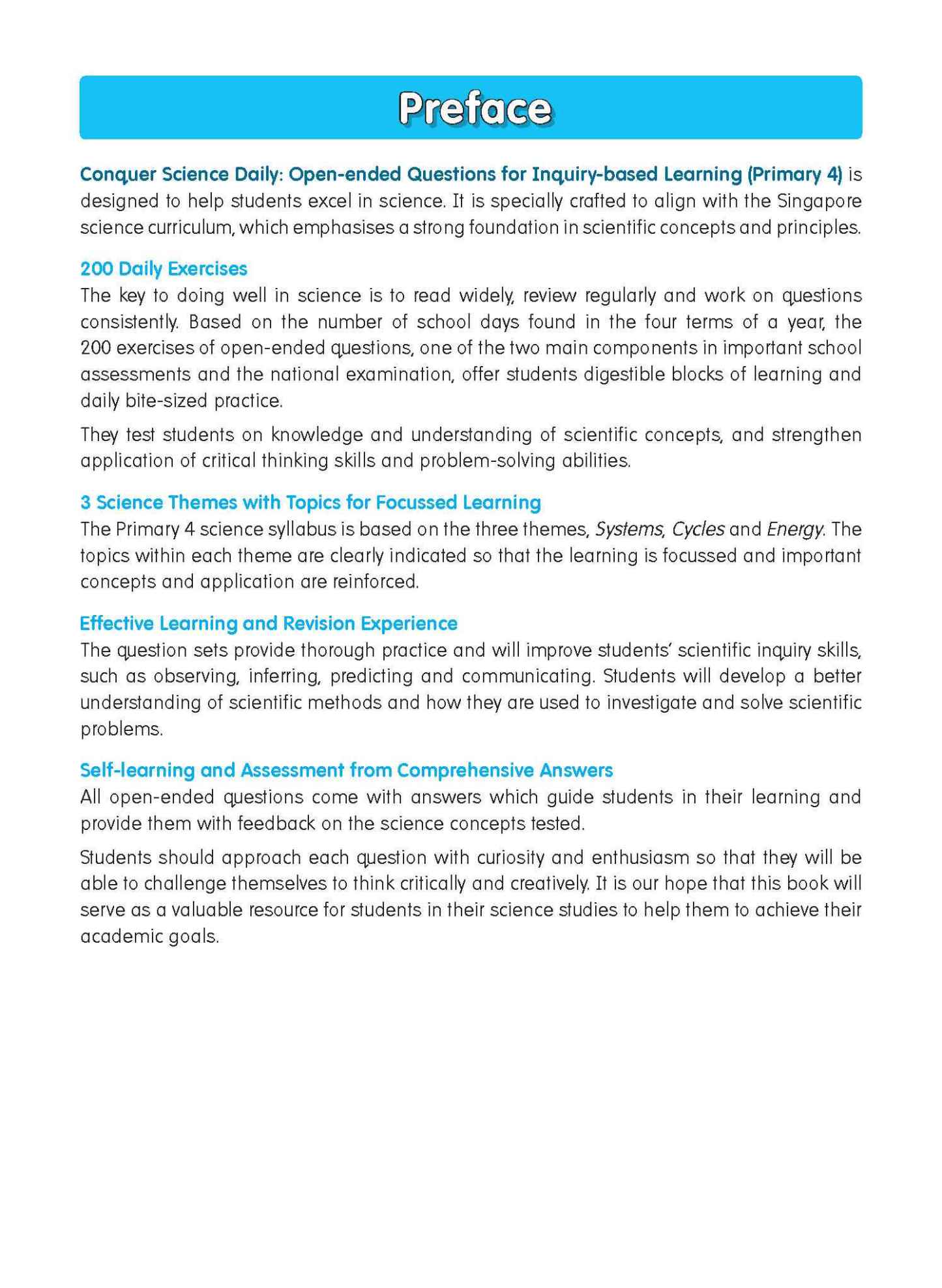 Conquer Science Daily Open-ended Questions for Inquiry-based Learning Primary 4