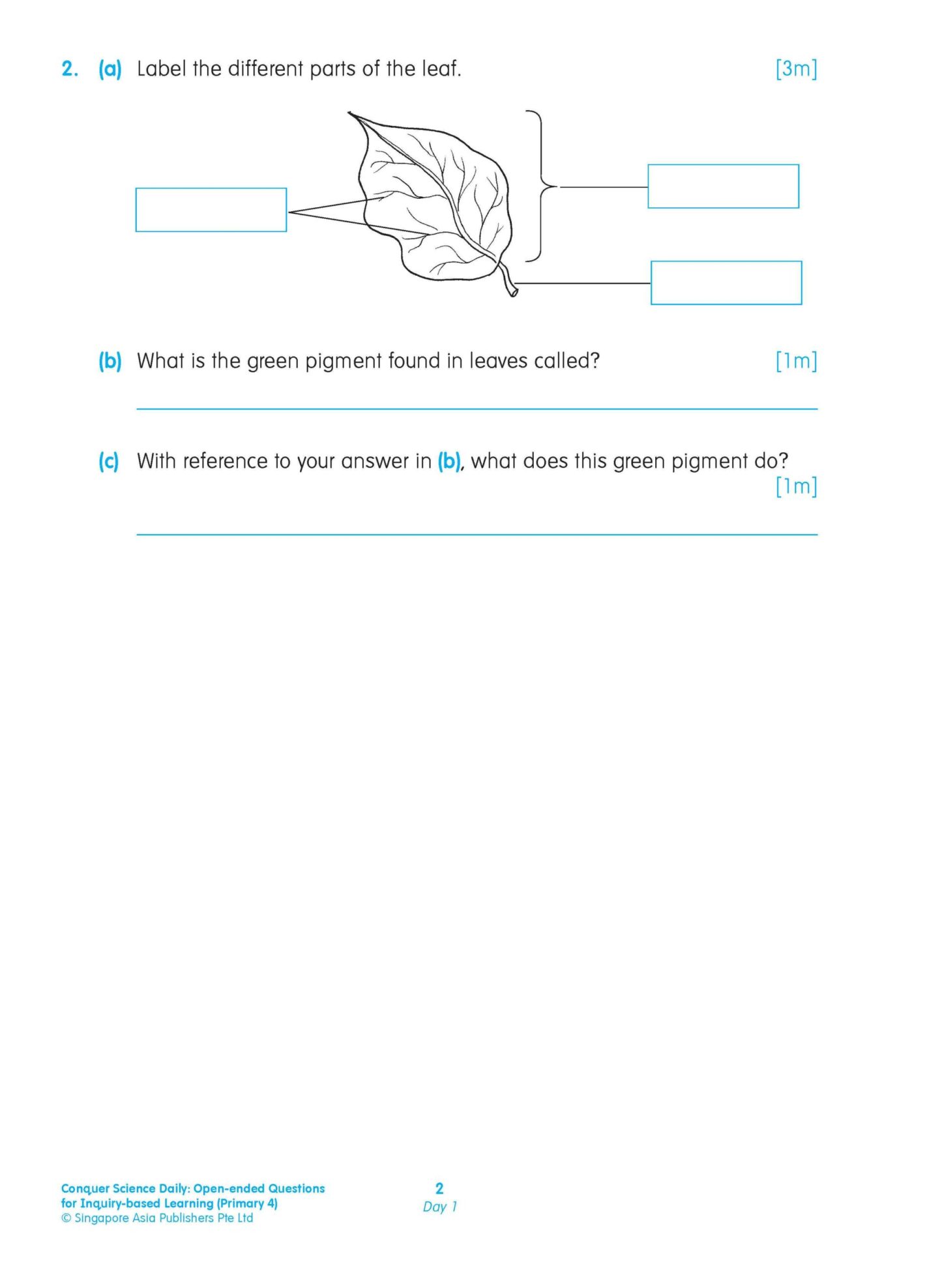 Conquer Science Daily Open-ended Questions for Inquiry-based Learning Primary 4