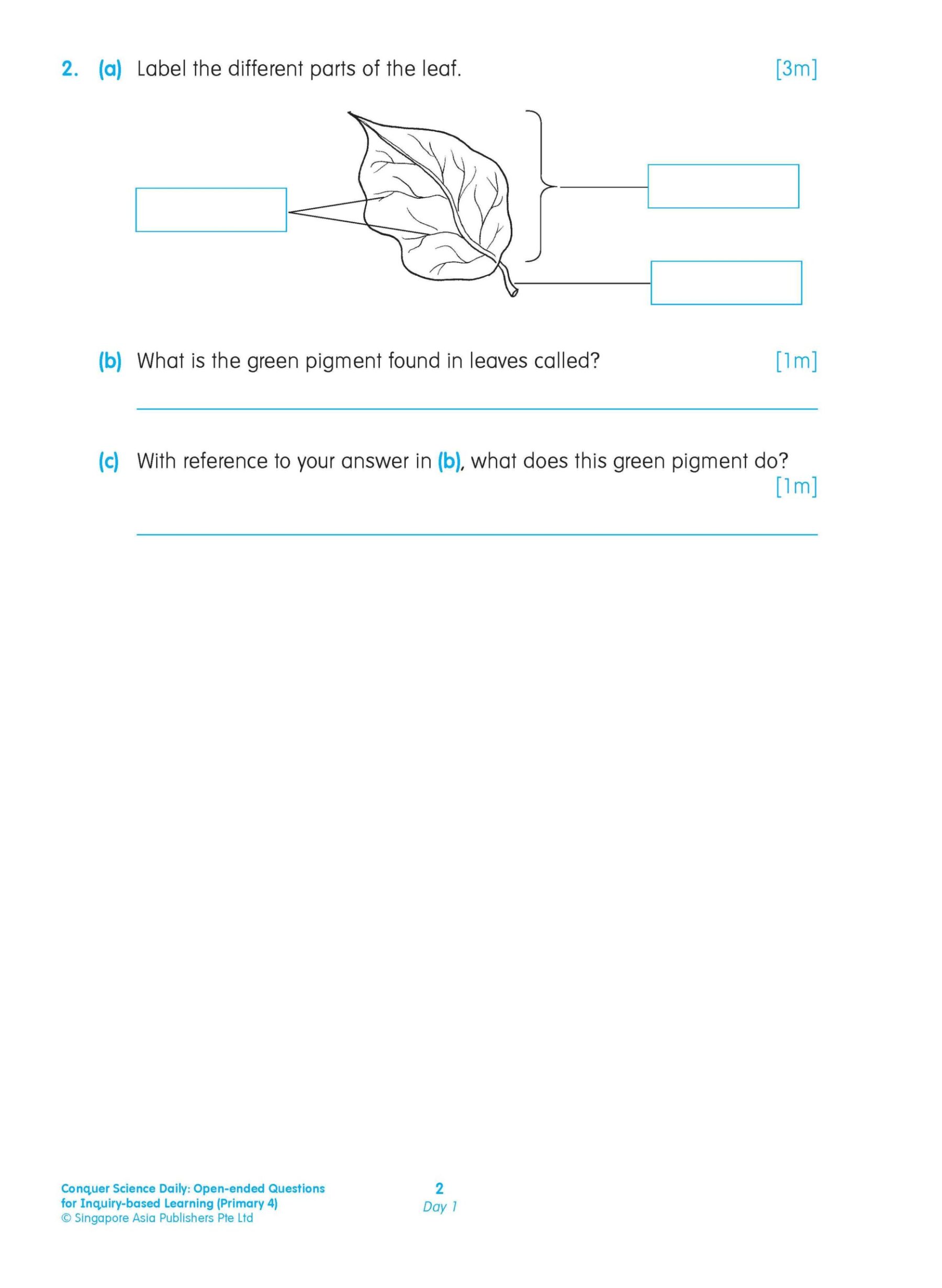 Conquer Science Daily Open-ended Questions for Inquiry-based Learning Primary 4