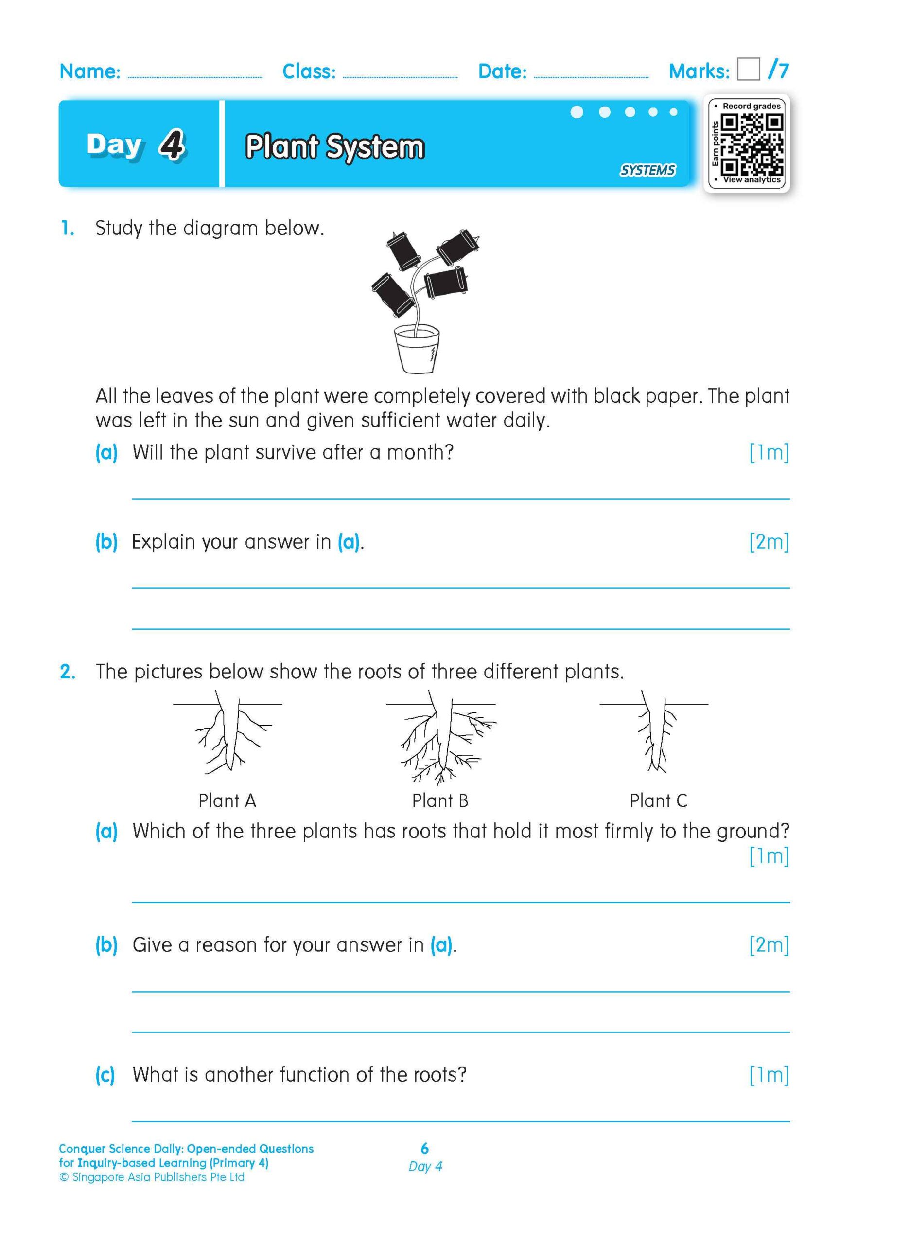 Conquer Science Daily Open-ended Questions for Inquiry-based Learning Primary 4
