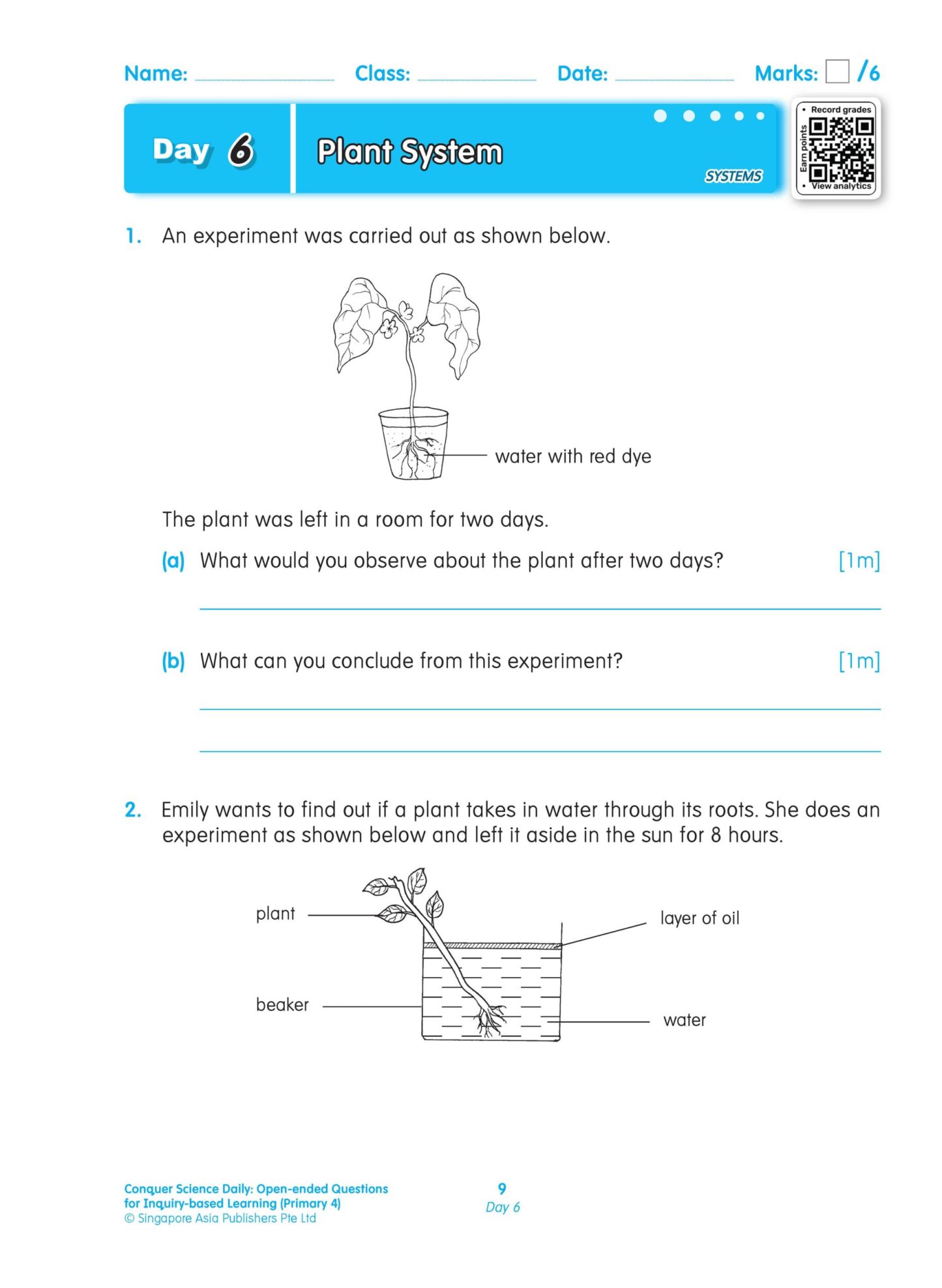 Conquer Science Daily Open-ended Questions for Inquiry-based Learning Primary 4