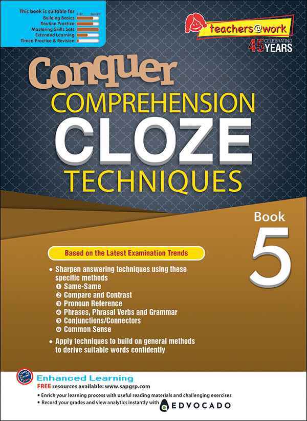Conquer COMPREHENSION CLOZE TECHNIQUES Book 5