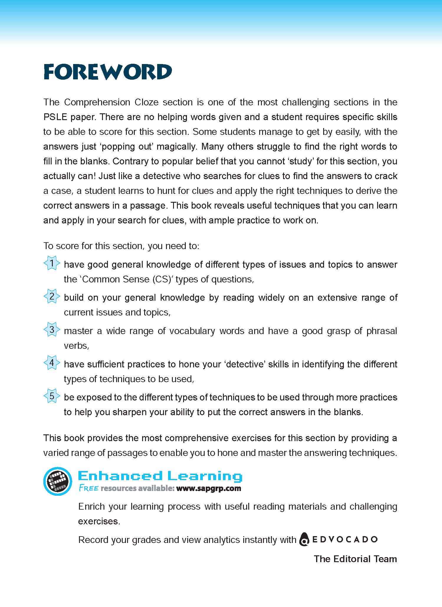 Conquer COMPREHENSION CLOZE TECHNIQUES Book 5