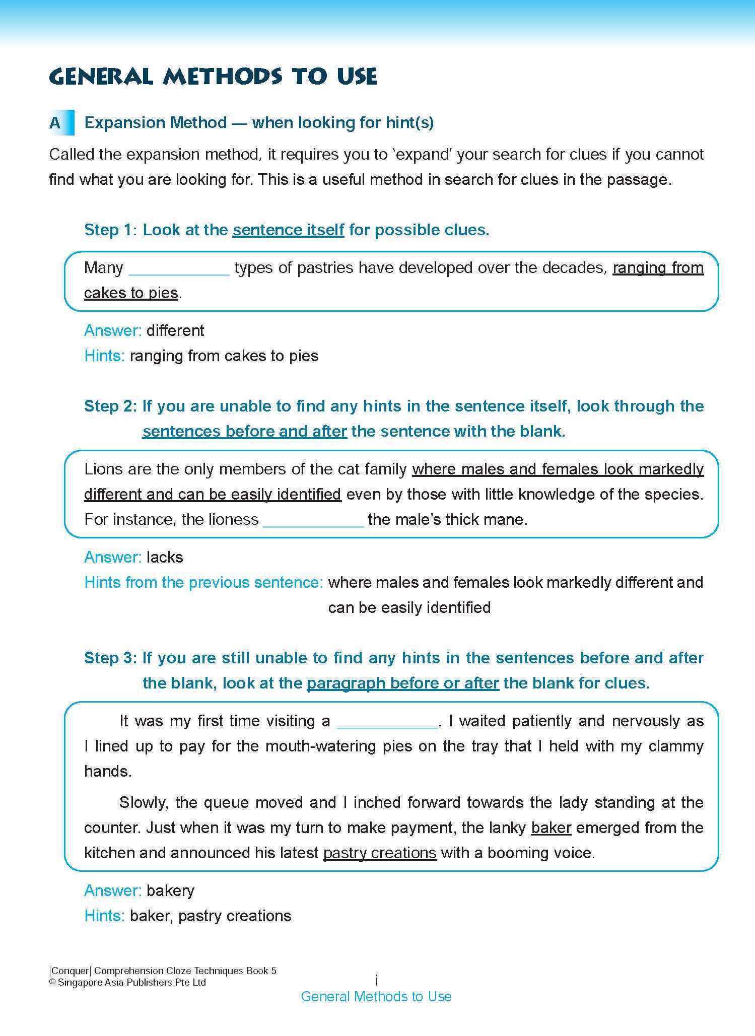 Conquer COMPREHENSION CLOZE TECHNIQUES Book 5
