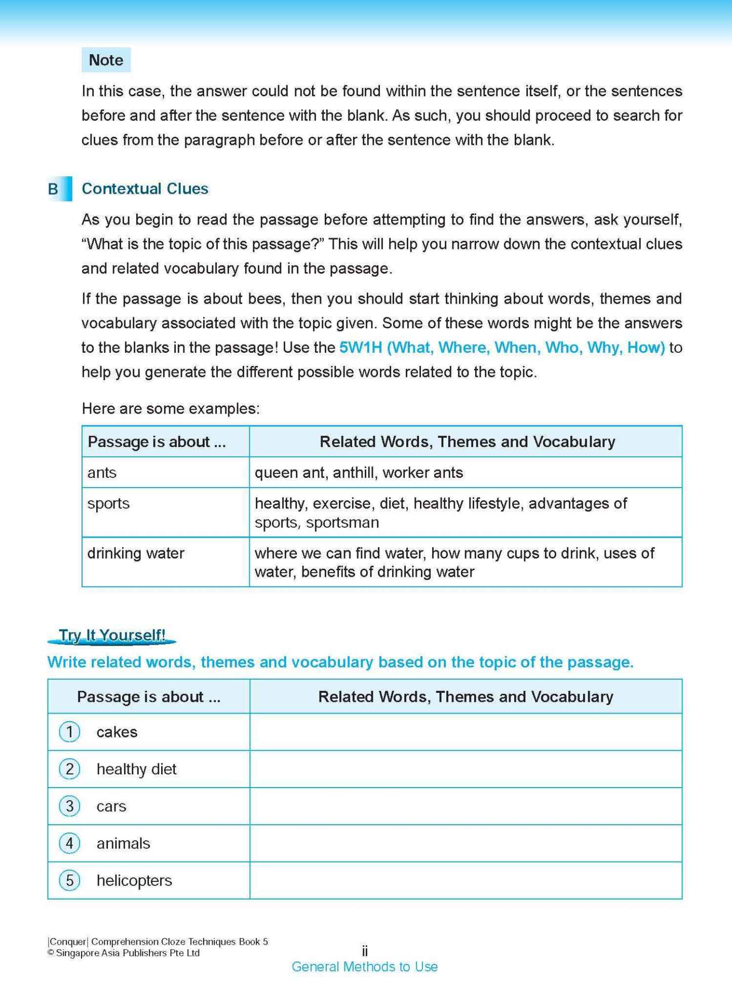 Conquer COMPREHENSION CLOZE TECHNIQUES Book 5
