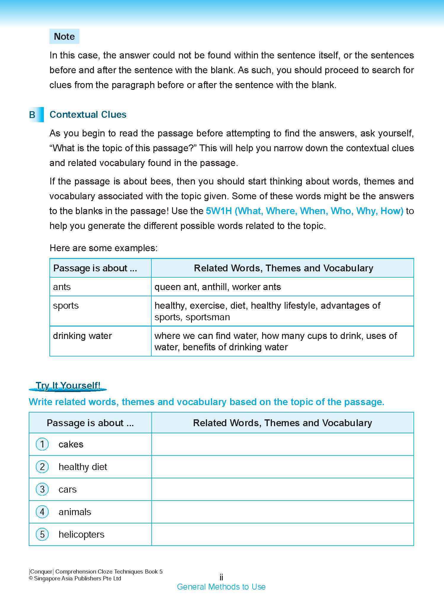 Conquer COMPREHENSION CLOZE TECHNIQUES Book 5