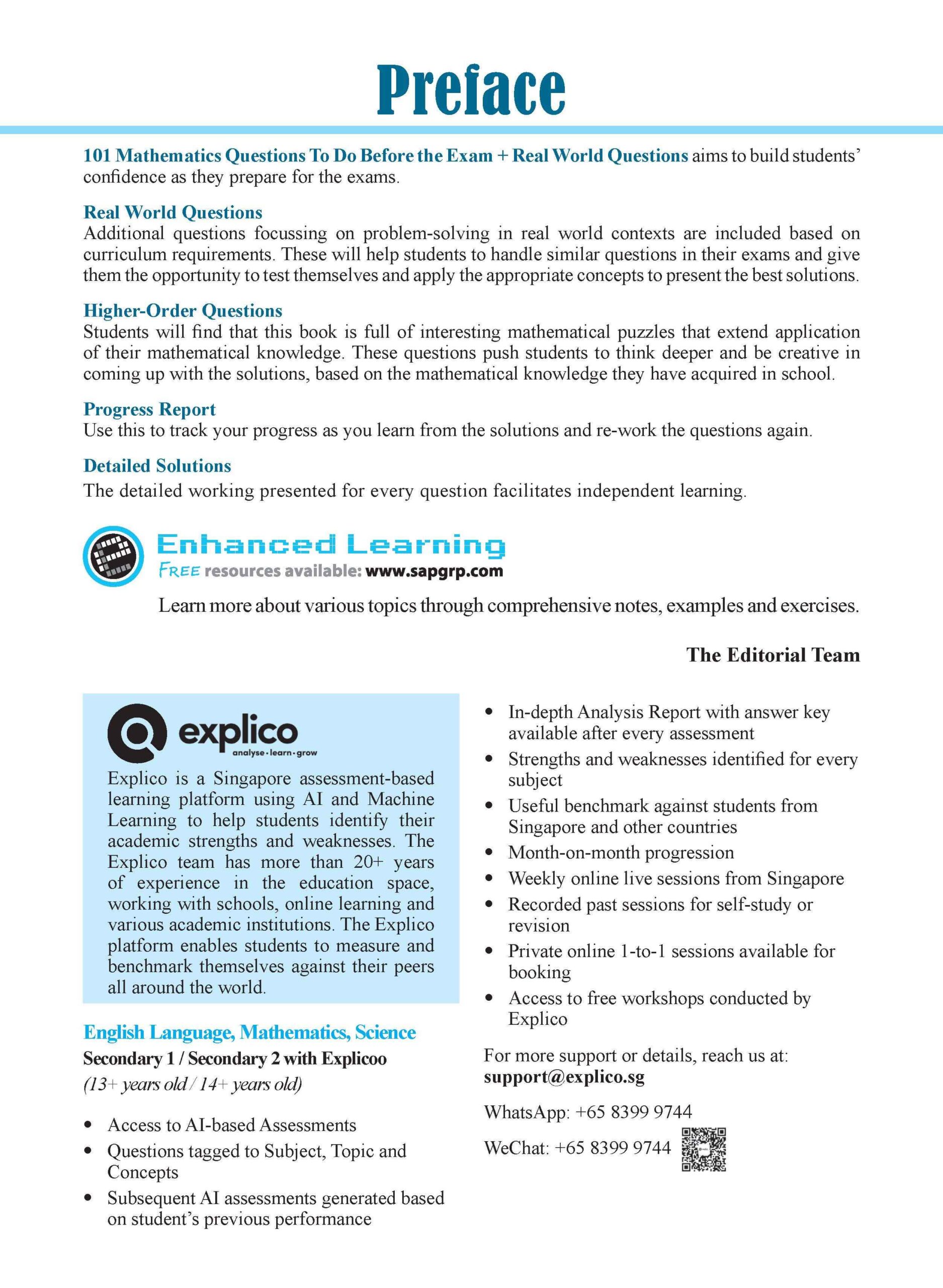 101 Mathematics Questions To Do Before The Exam + Real World Questions Secondary 1