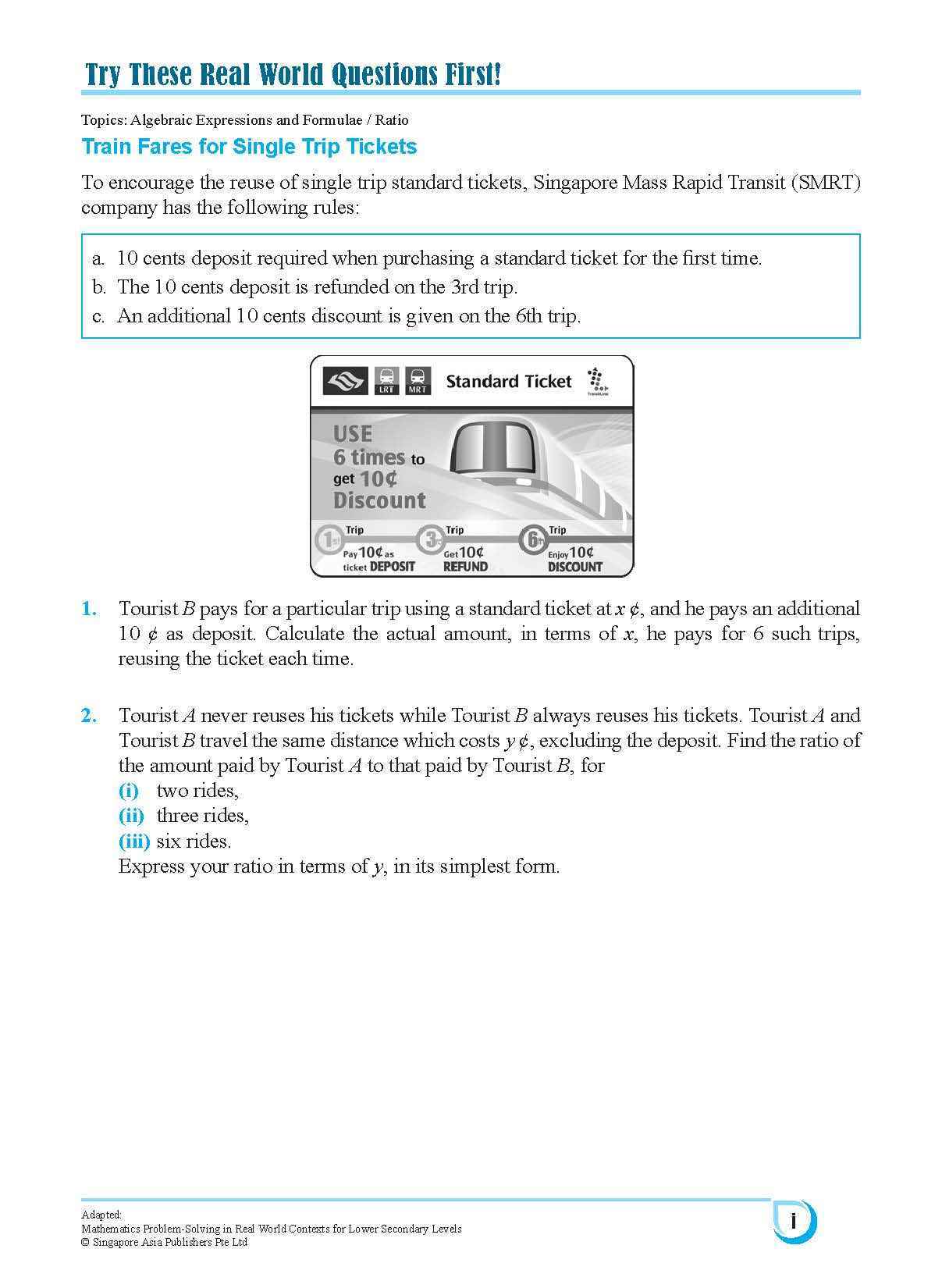 101 Mathematics Questions To Do Before The Exam + Real World Questions Secondary 1