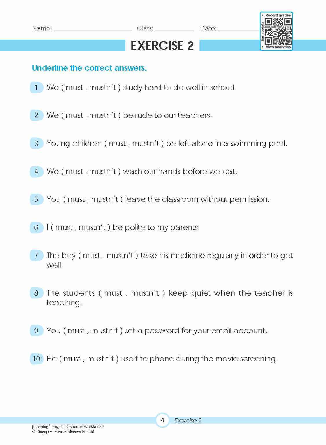 LEARNING+ ENGLISH GRAMMAR Workbook 3