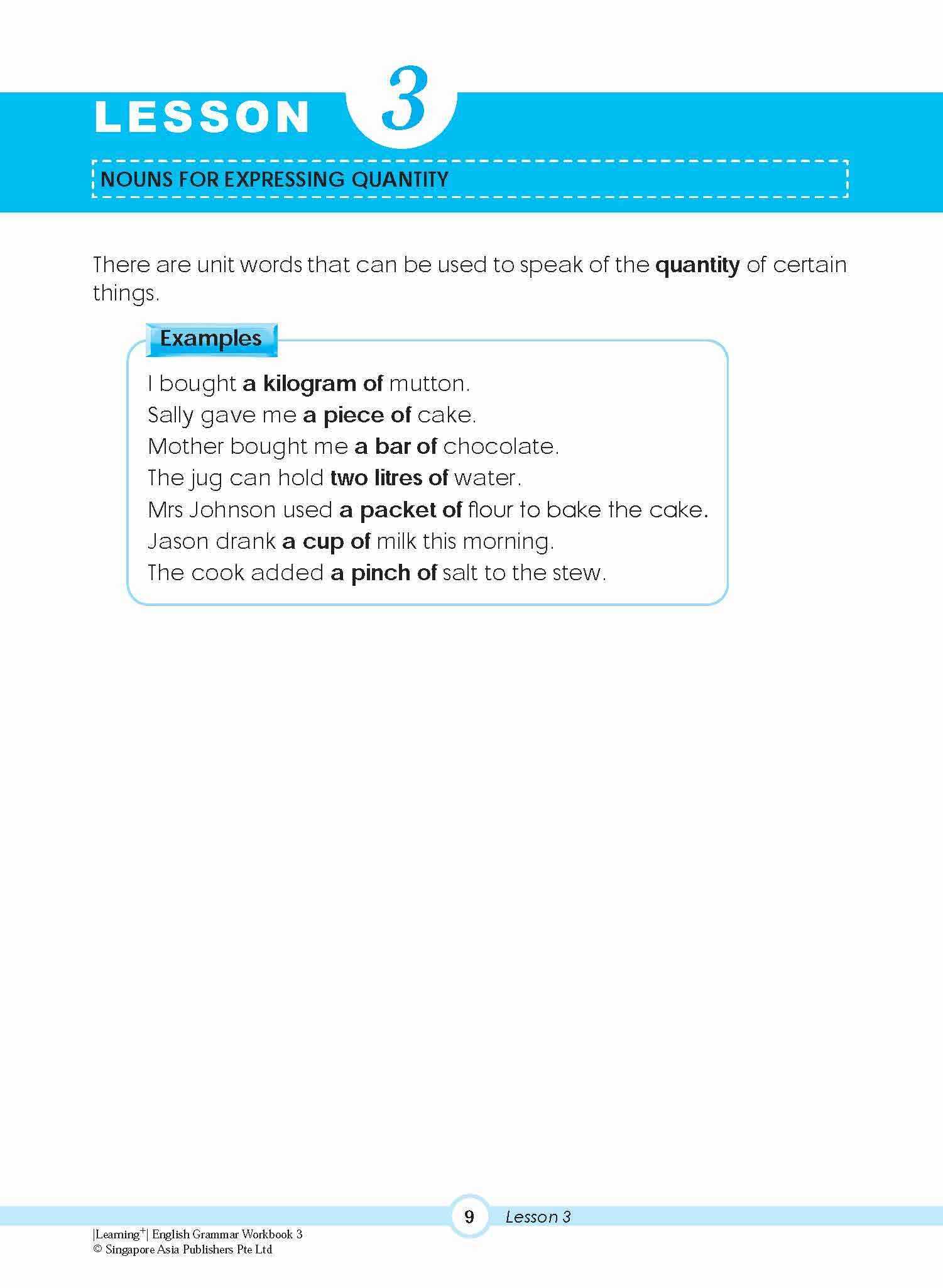 LEARNING+ ENGLISH GRAMMAR Workbook 3