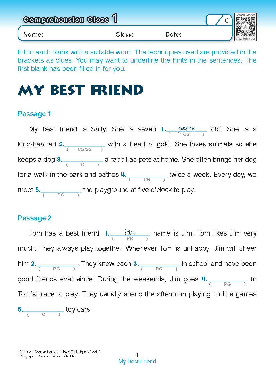 Conquer COMPREHENSION CLOZE TECHNIQUES Book 2