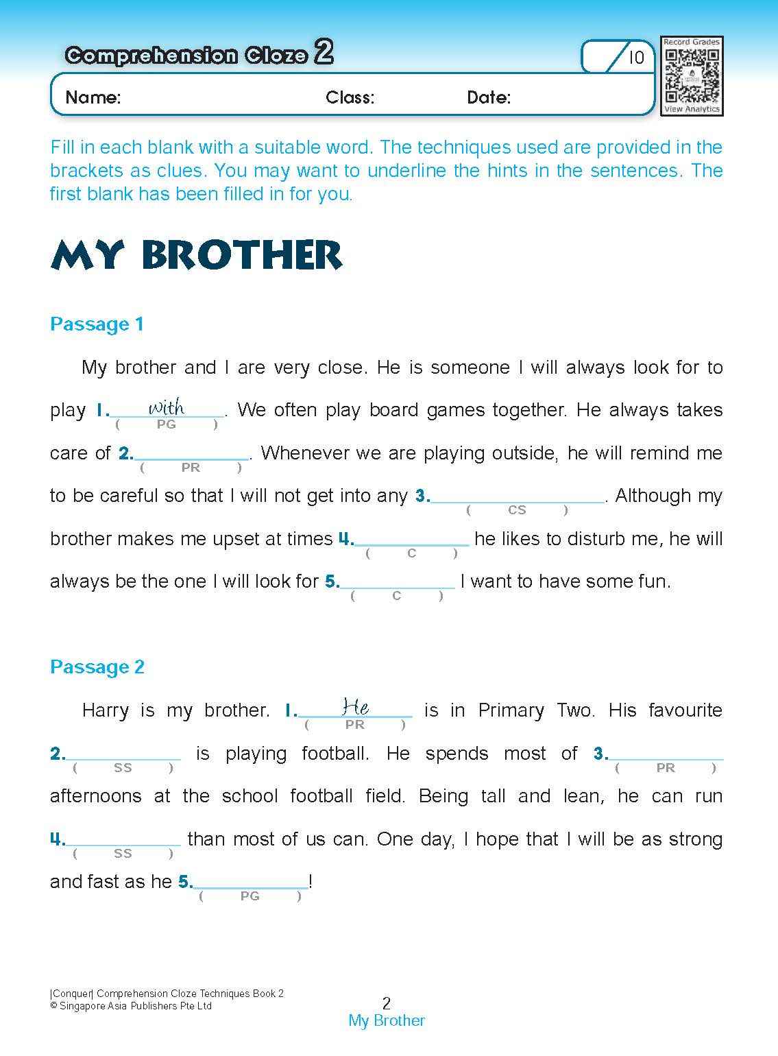 Conquer COMPREHENSION CLOZE TECHNIQUES Book 2