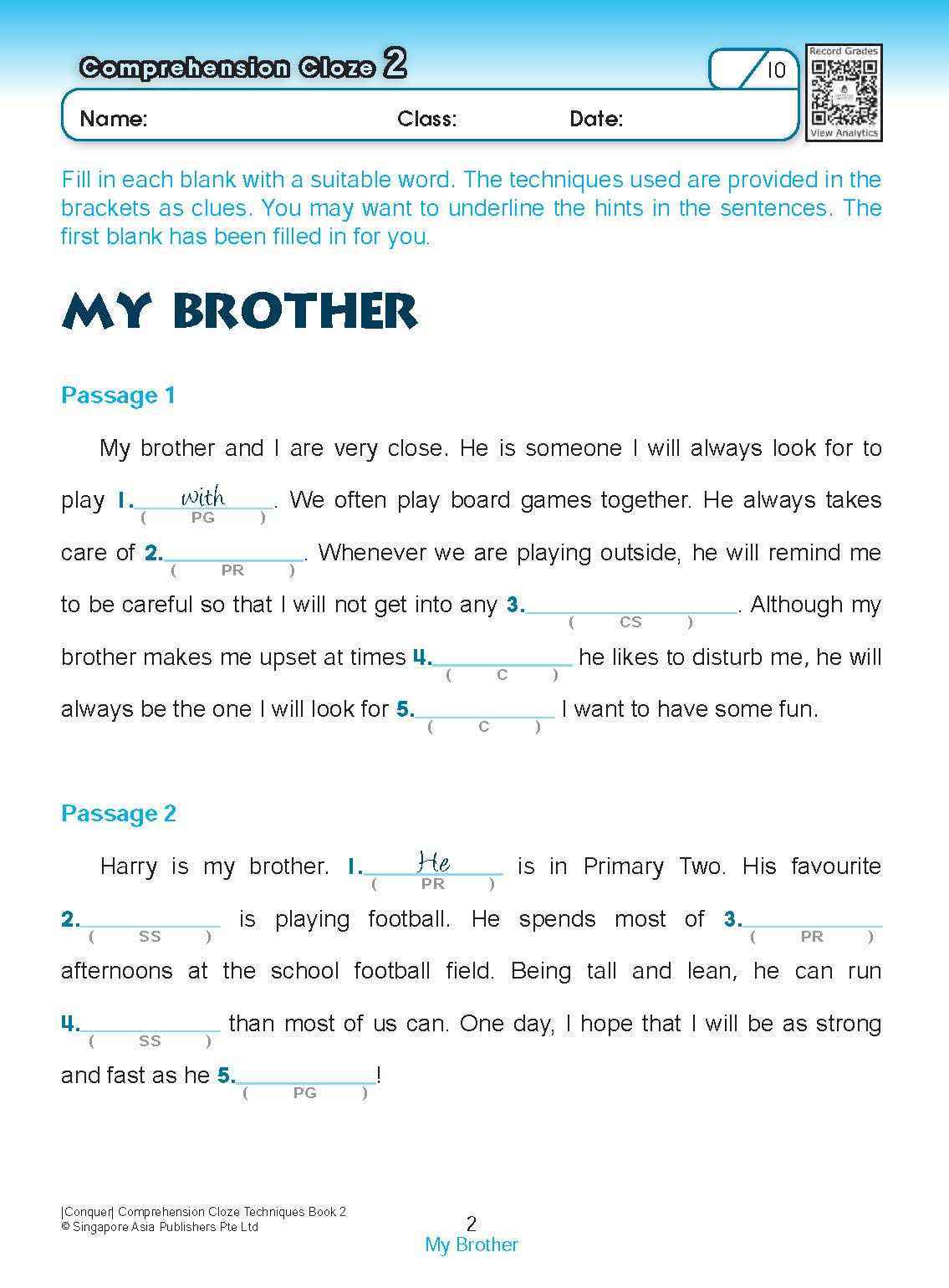 Conquer COMPREHENSION CLOZE TECHNIQUES Book 2