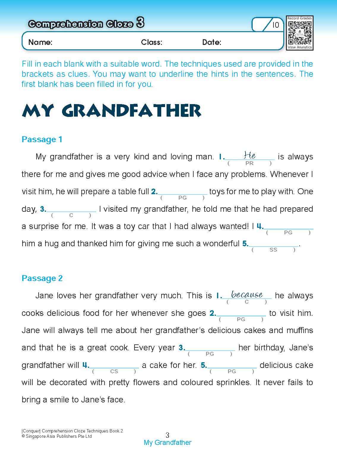 Conquer COMPREHENSION CLOZE TECHNIQUES Book 2