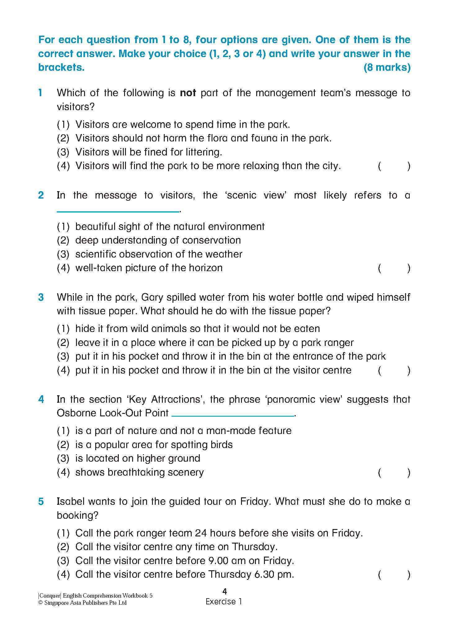 Conquer English Comprehension Workbook 5