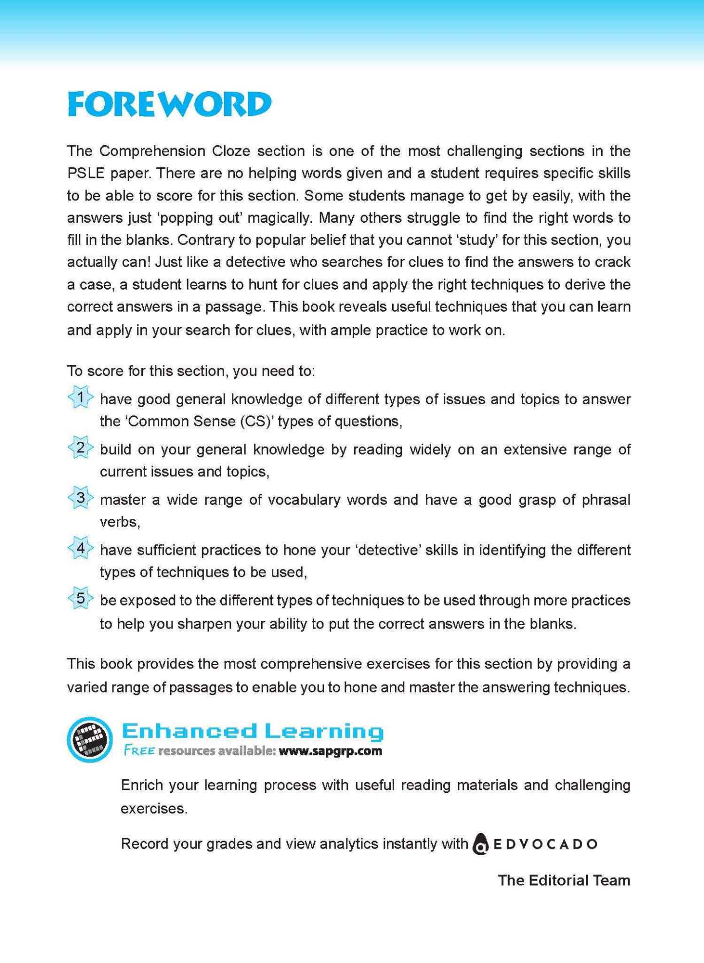 Conquer COMPREHENSION CLOZE TECHNIQUES Book 6