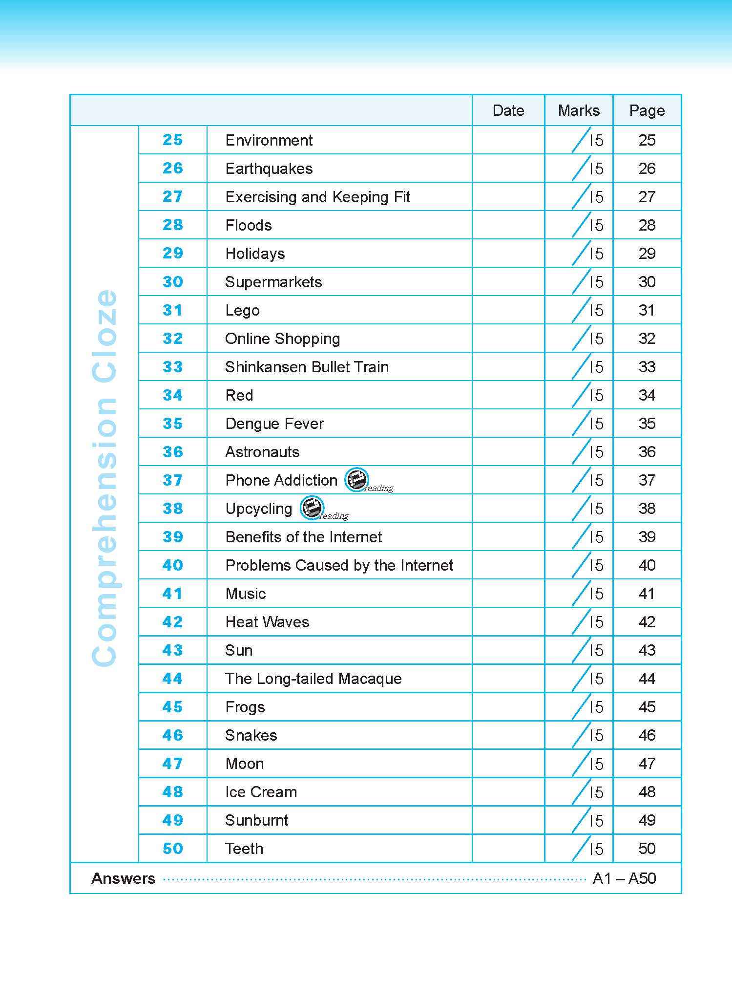 Conquer COMPREHENSION CLOZE TECHNIQUES Book 6