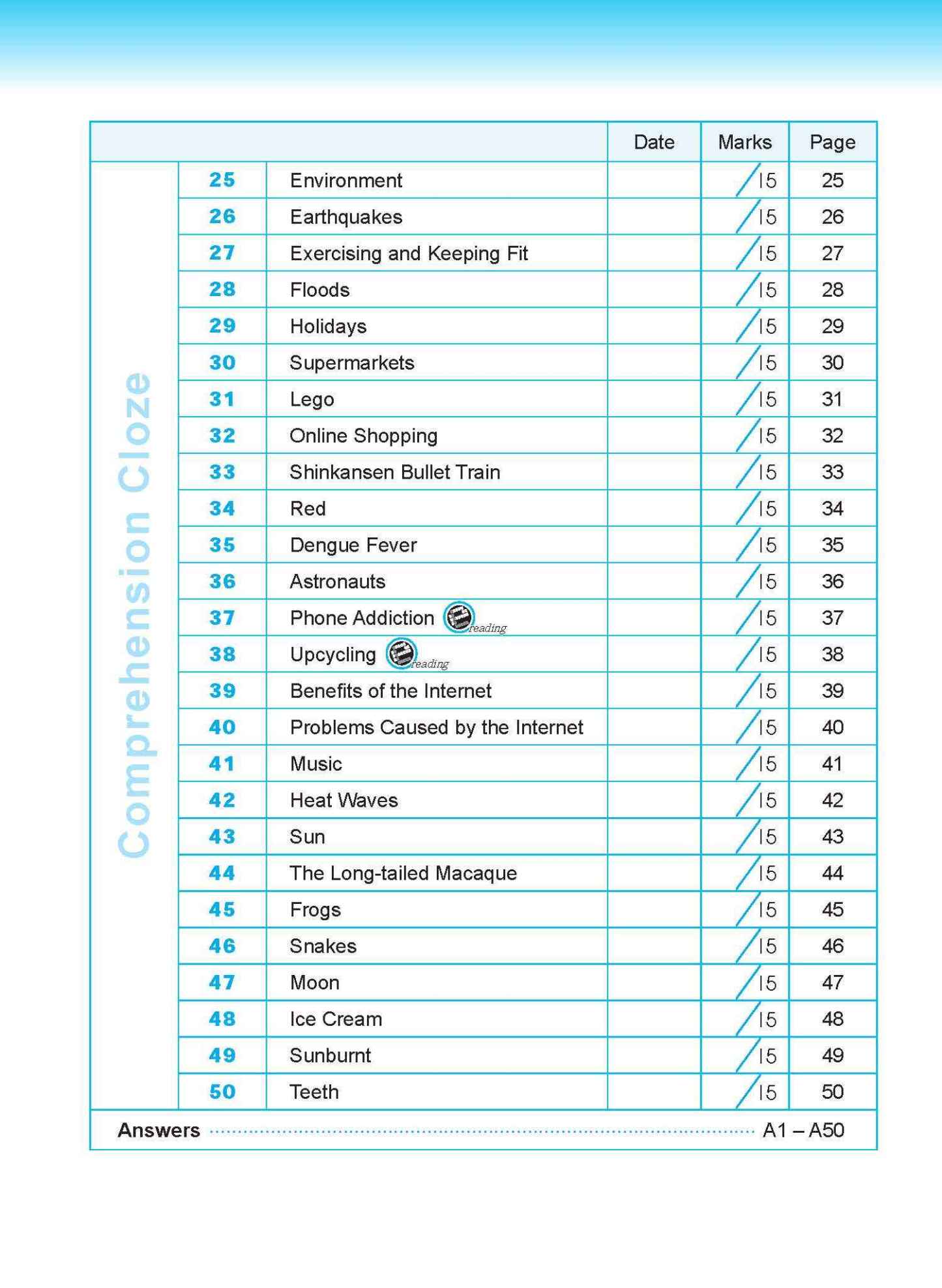Conquer COMPREHENSION CLOZE TECHNIQUES Book 6