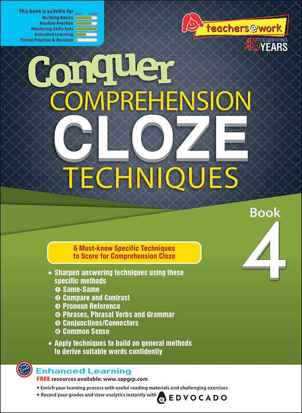 Conquer COMPREHENSION CLOZE TECHNIQUES Book 4
