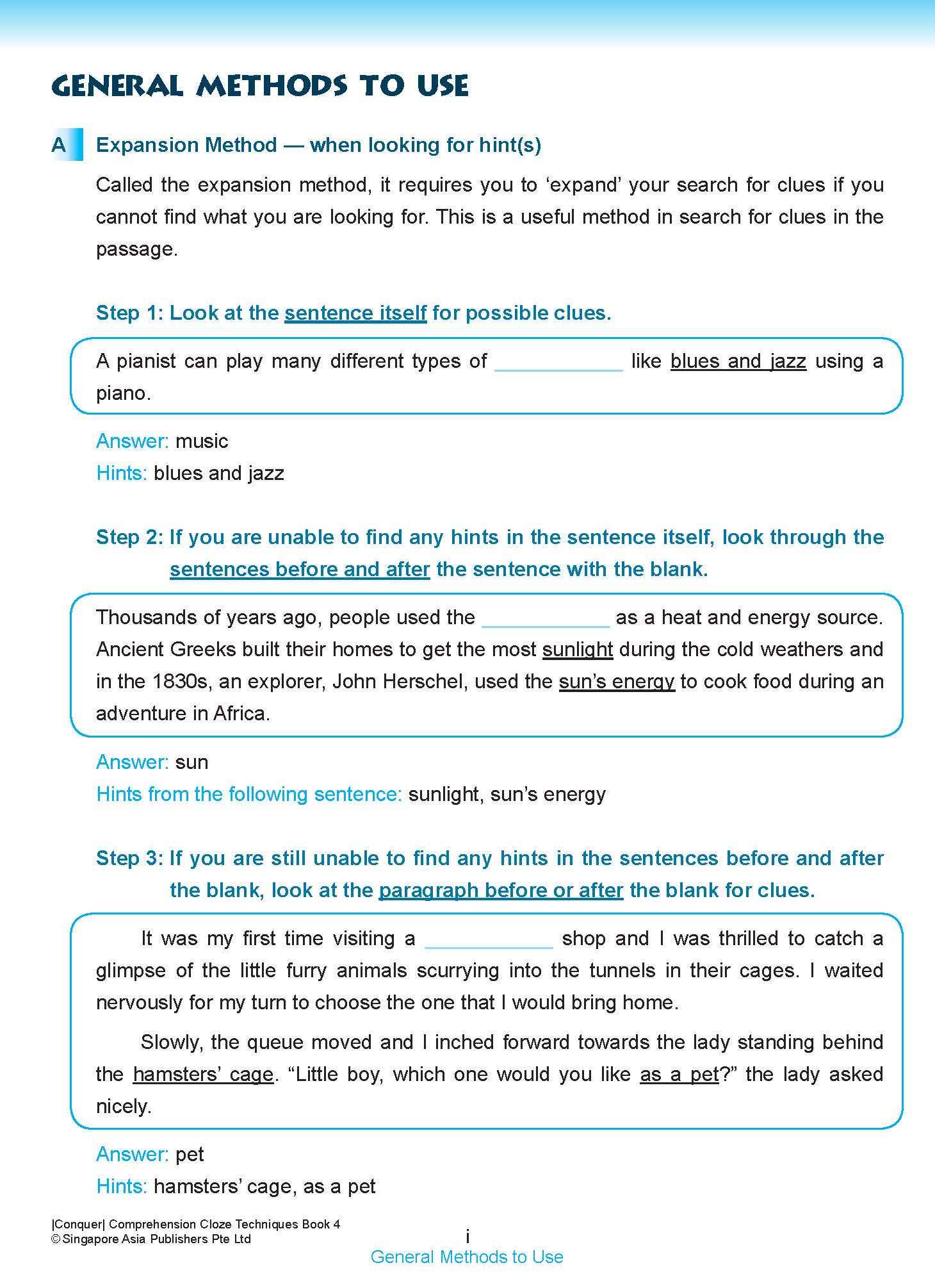 Conquer COMPREHENSION CLOZE TECHNIQUES Book 4