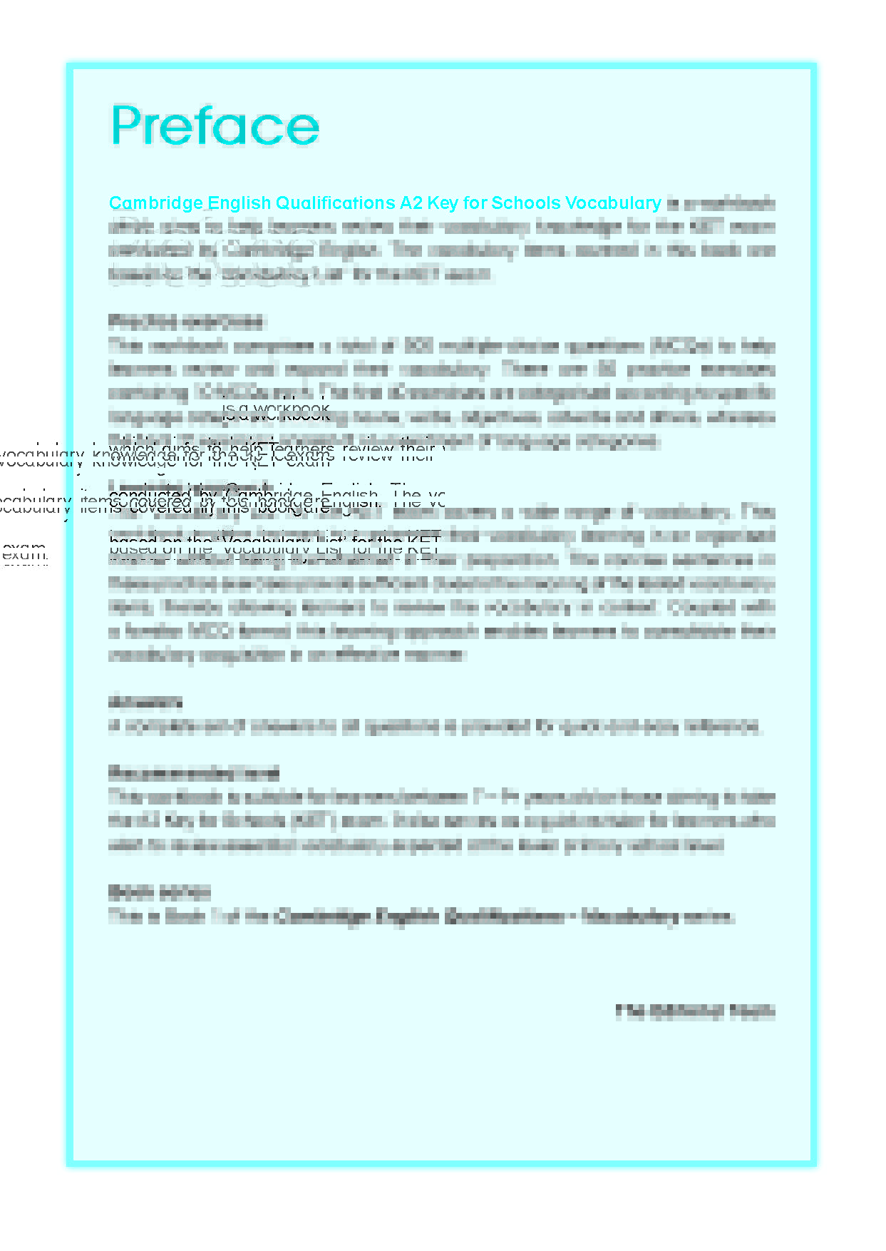 Cambridge English Qualifications – A2 Key for Schools Vocabulary (KET)