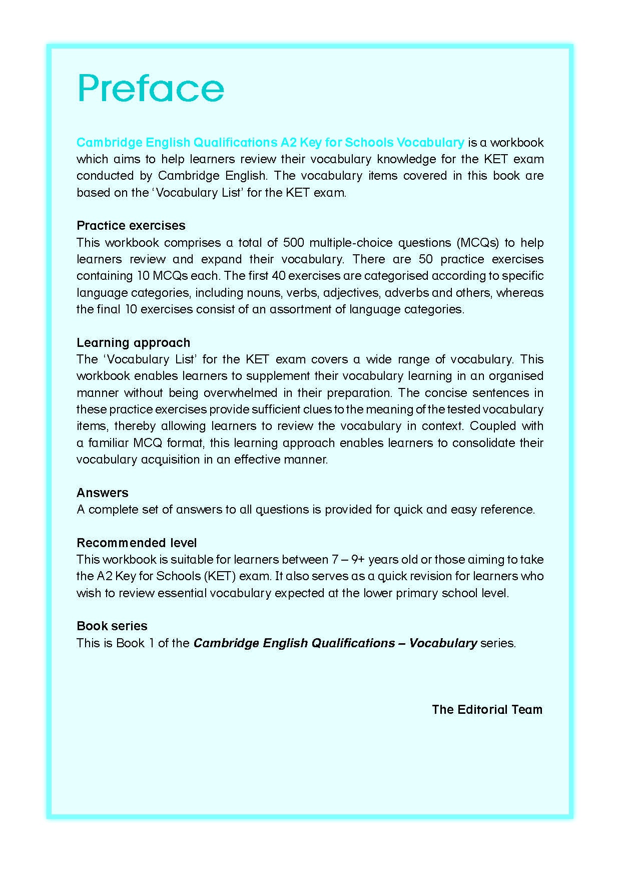 Cambridge English Qualifications – A2 Key for Schools Vocabulary (KET)