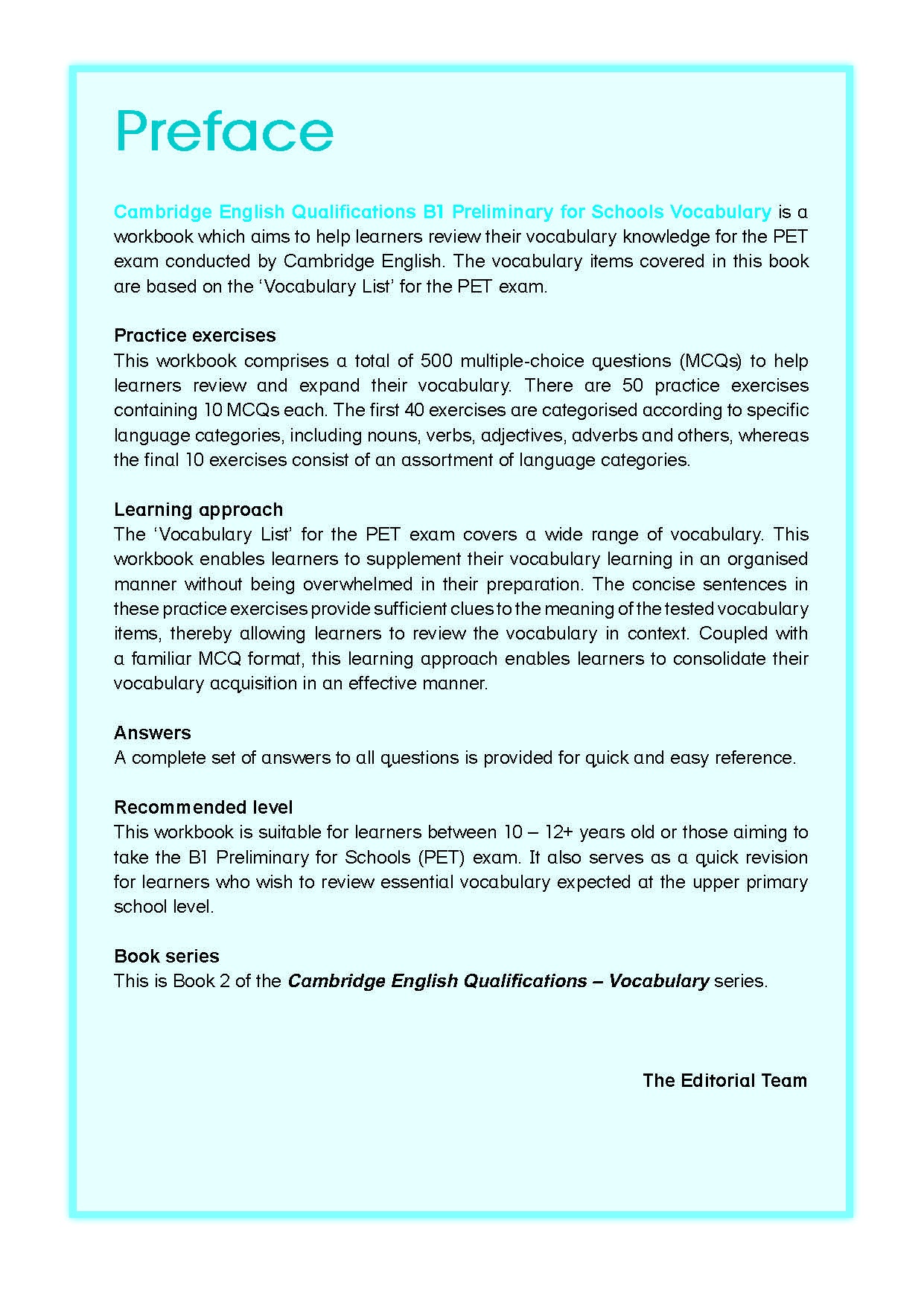 Cambridge English Qualifications – B1 Preliminary for Schools Vocabulary (PET)