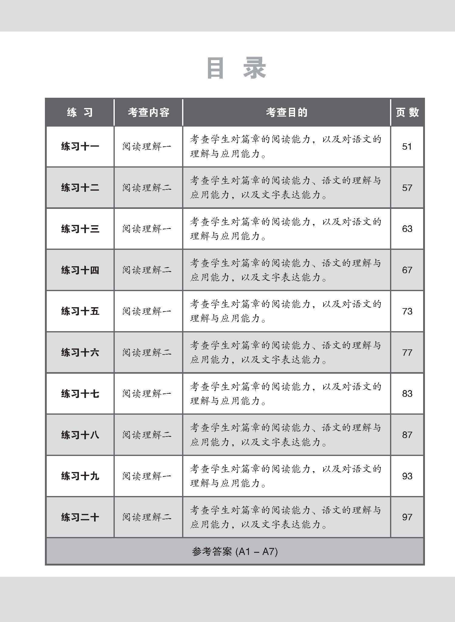 中一G3华文阅读理解 / Reading Comprehension Enrichment Exercises For Secondary 1 [G3 Chinese]