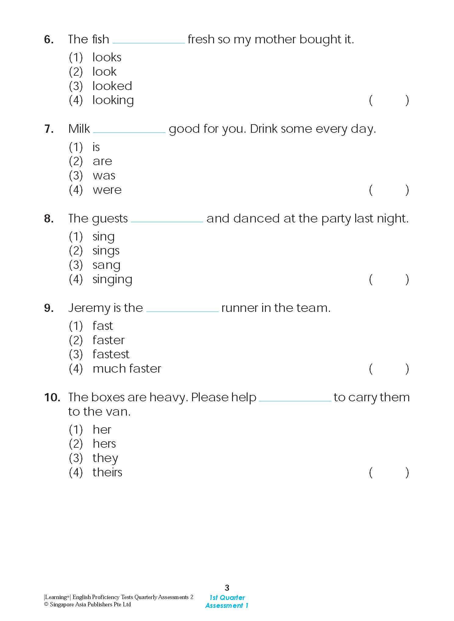 LEARNING+ English Proficiency Tests Quarterly Assessments 2