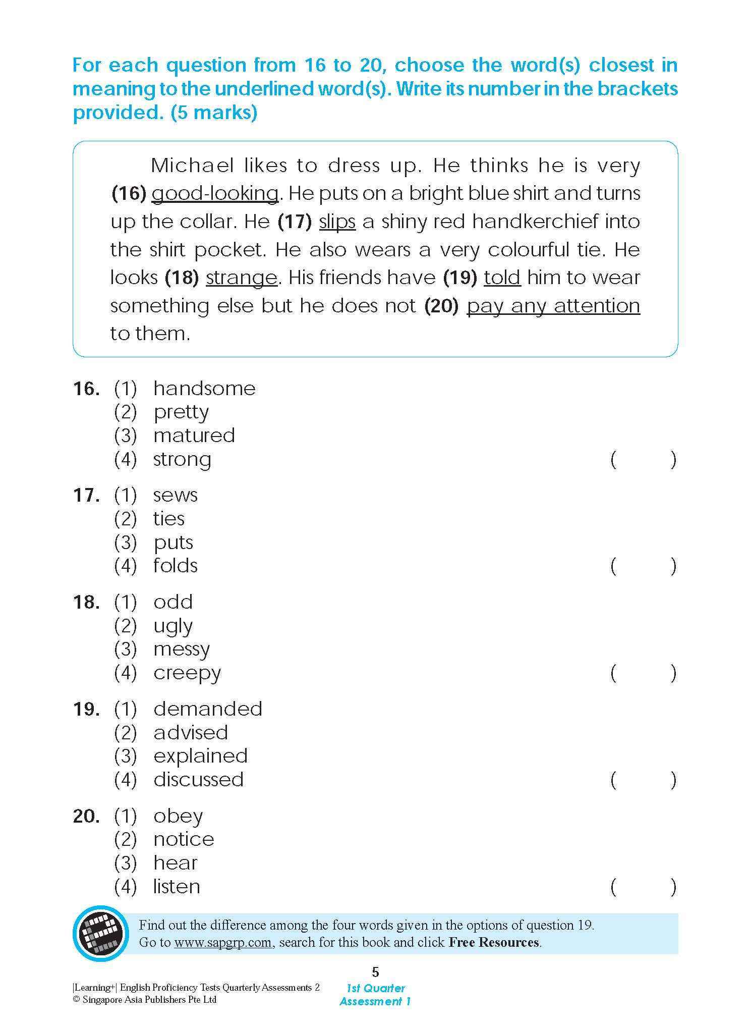 LEARNING+ English Proficiency Tests Quarterly Assessments 2