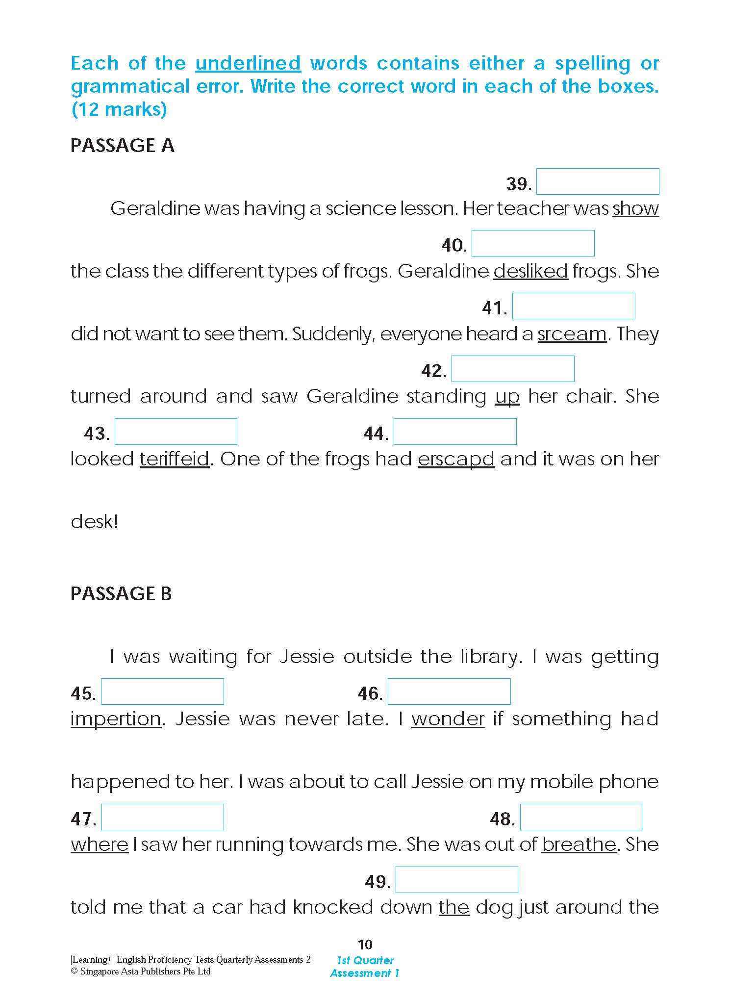 LEARNING+ English Proficiency Tests Quarterly Assessments 2