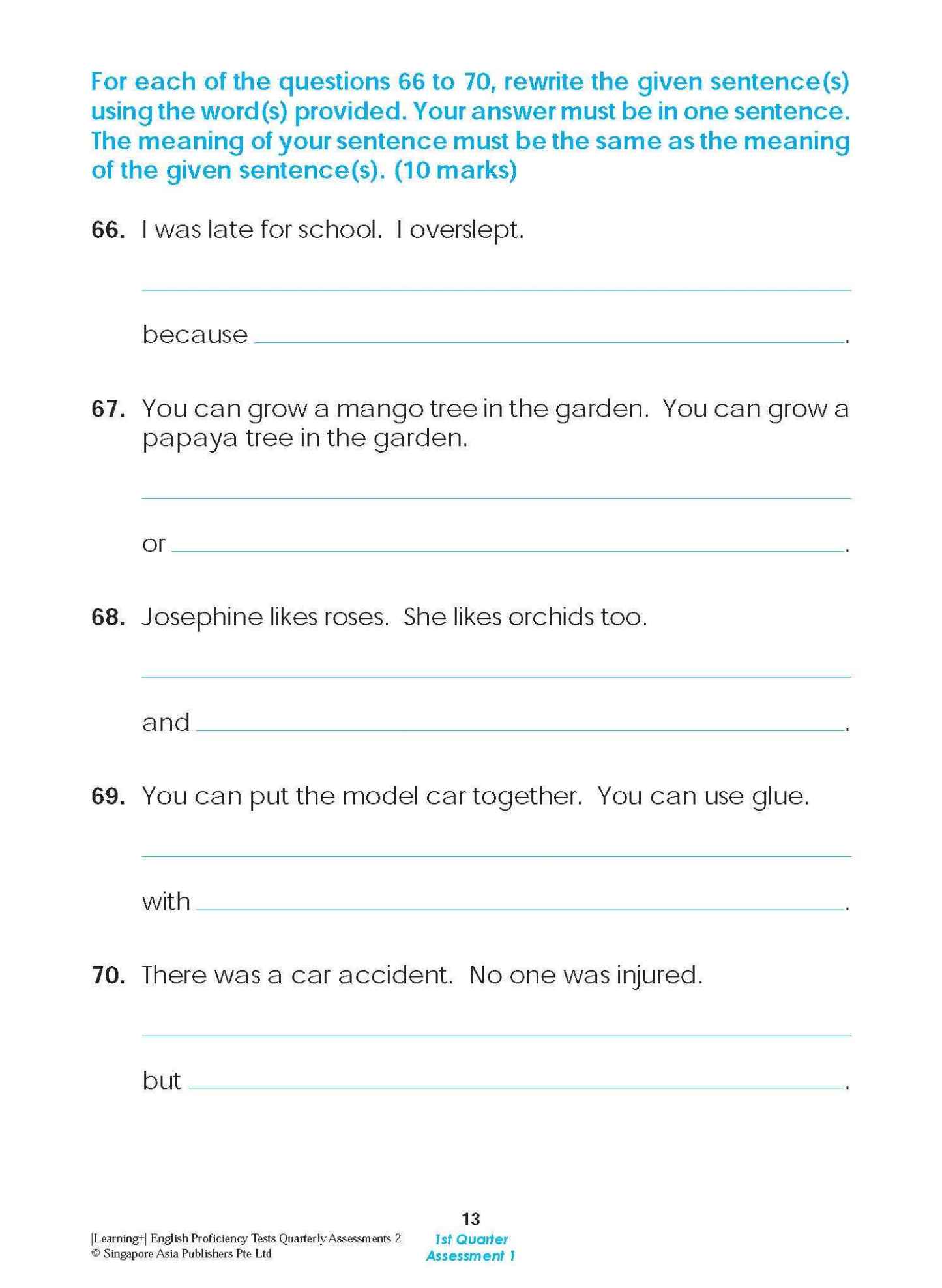LEARNING+ English Proficiency Tests Quarterly Assessments 2