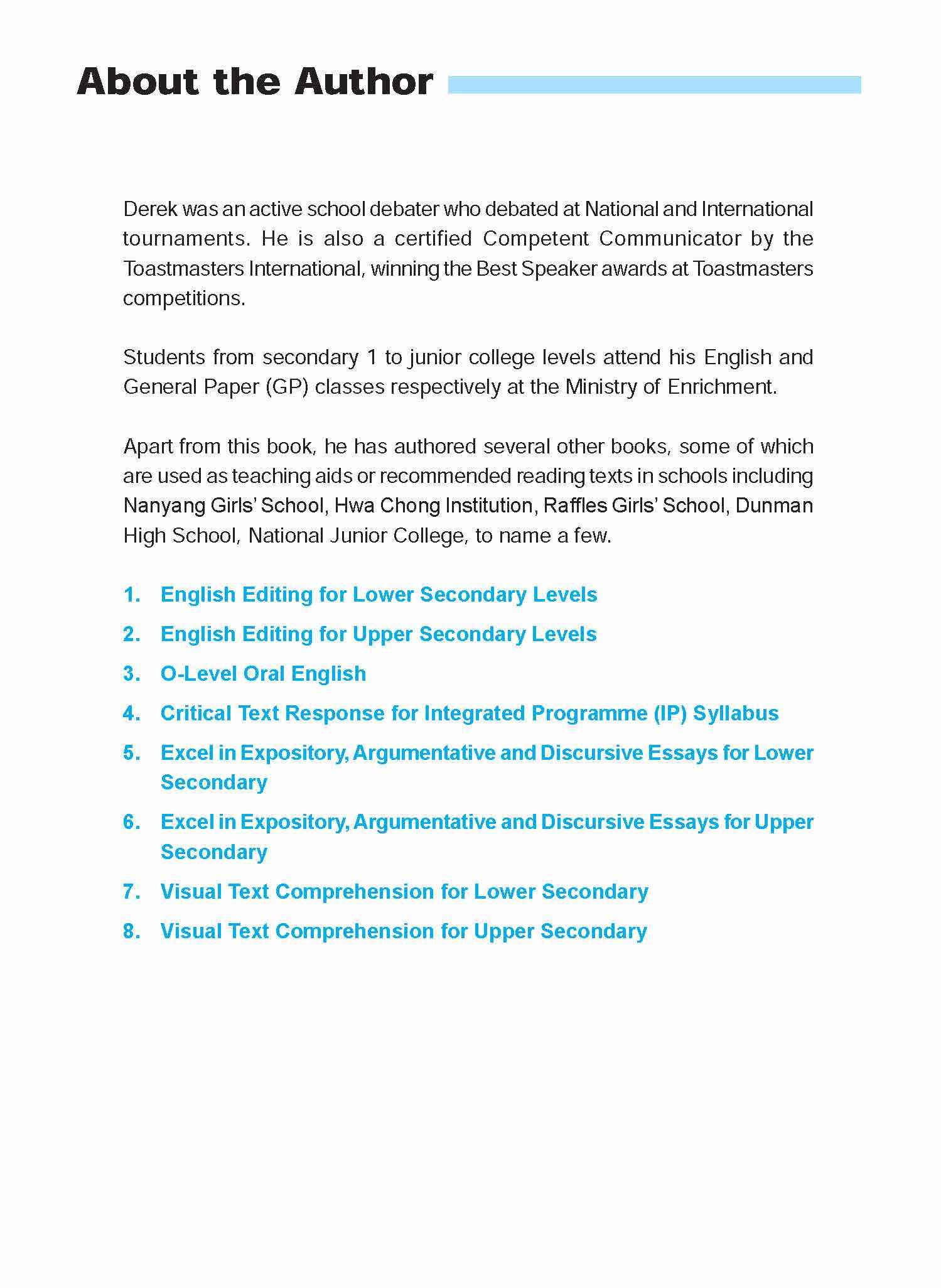 Strengthen ENGLISH EDITING FOR UPPER SECONDARY LEVELS