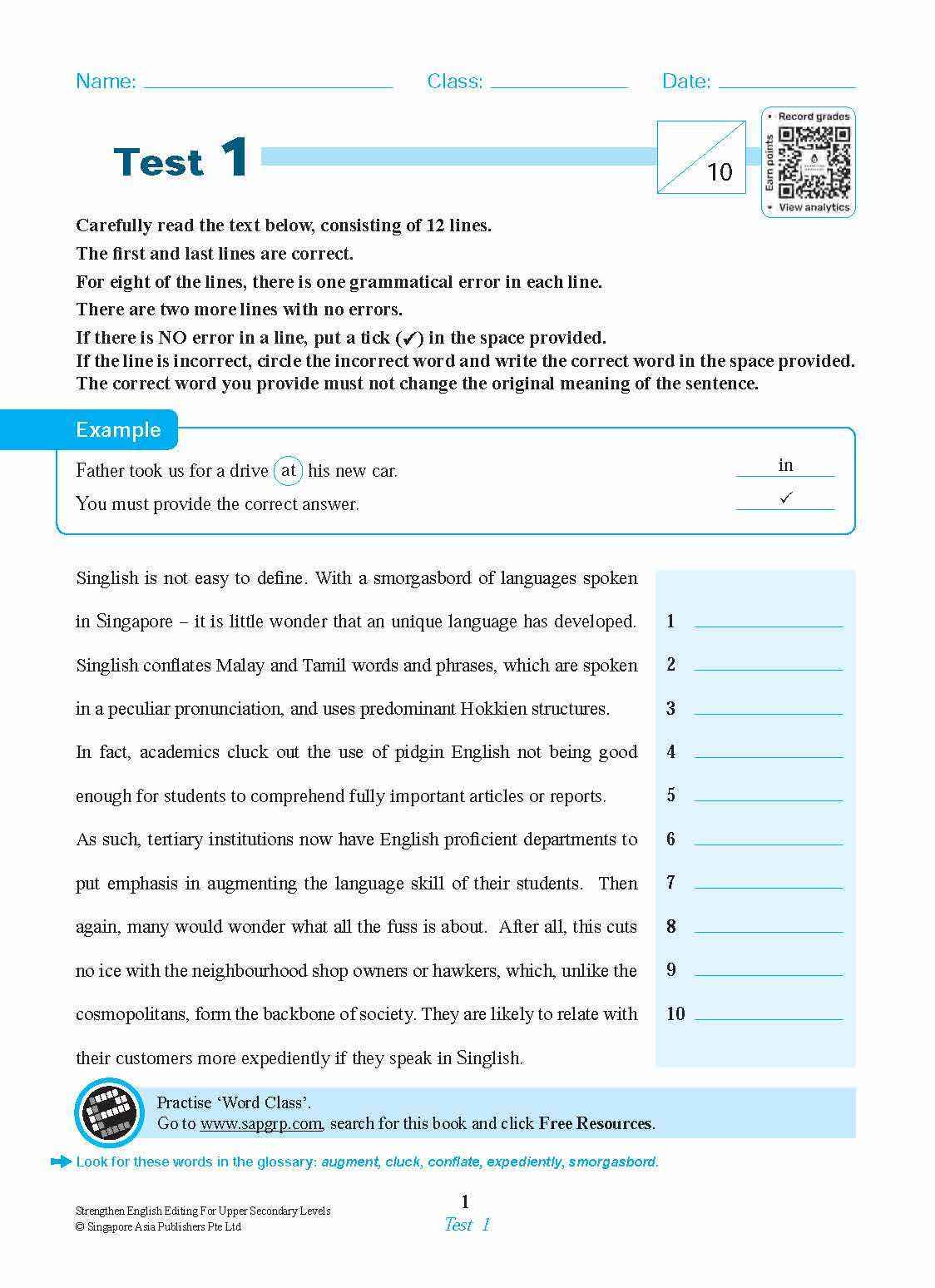 Strengthen ENGLISH EDITING FOR UPPER SECONDARY LEVELS