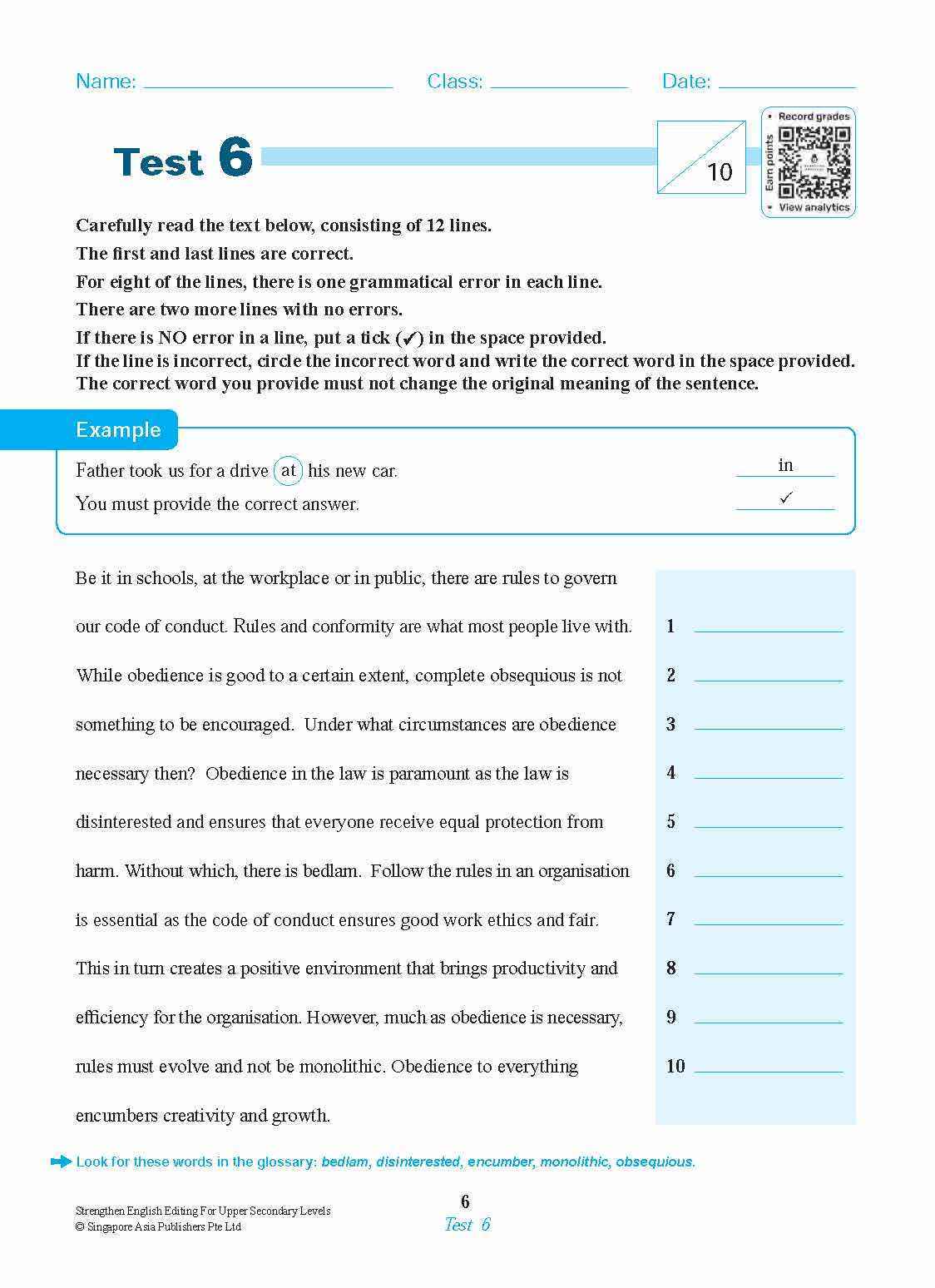 Strengthen ENGLISH EDITING FOR UPPER SECONDARY LEVELS
