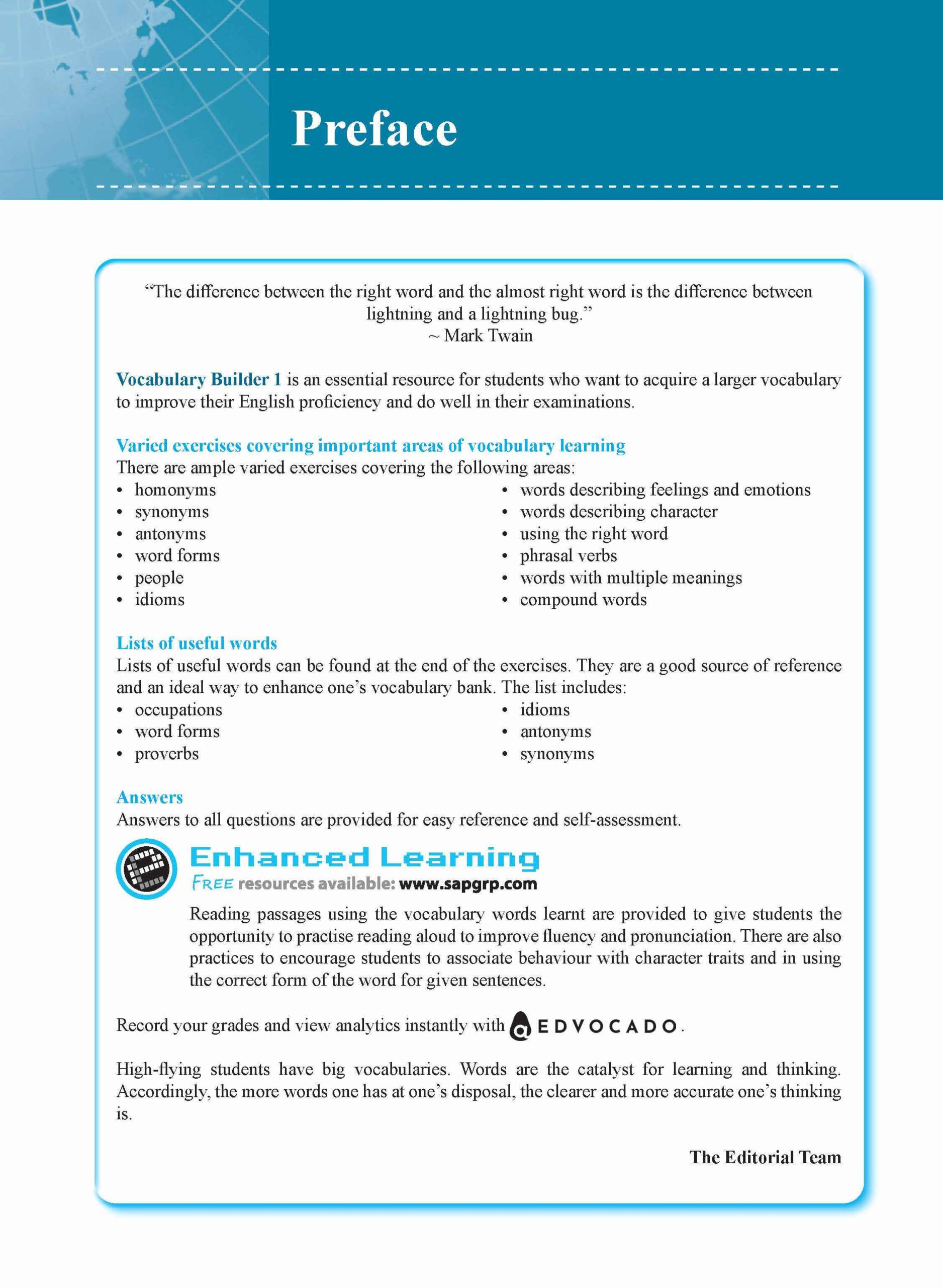 Vocabulary Builder Secondary Level 1