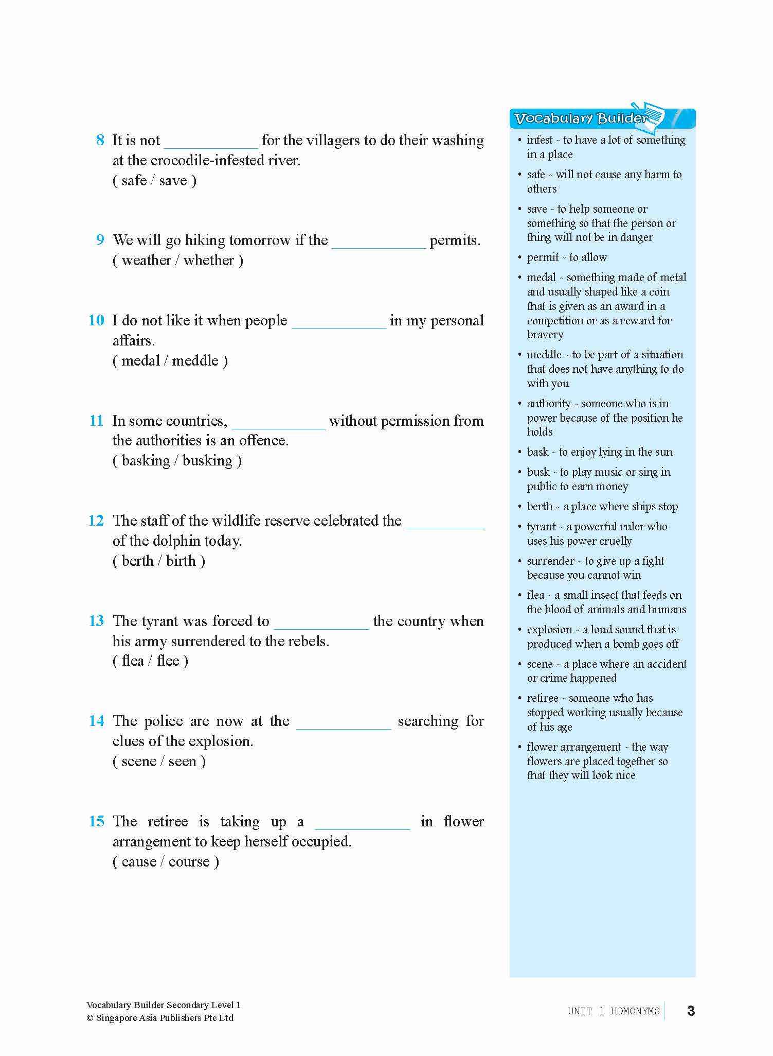 Vocabulary Builder Secondary Level 1
