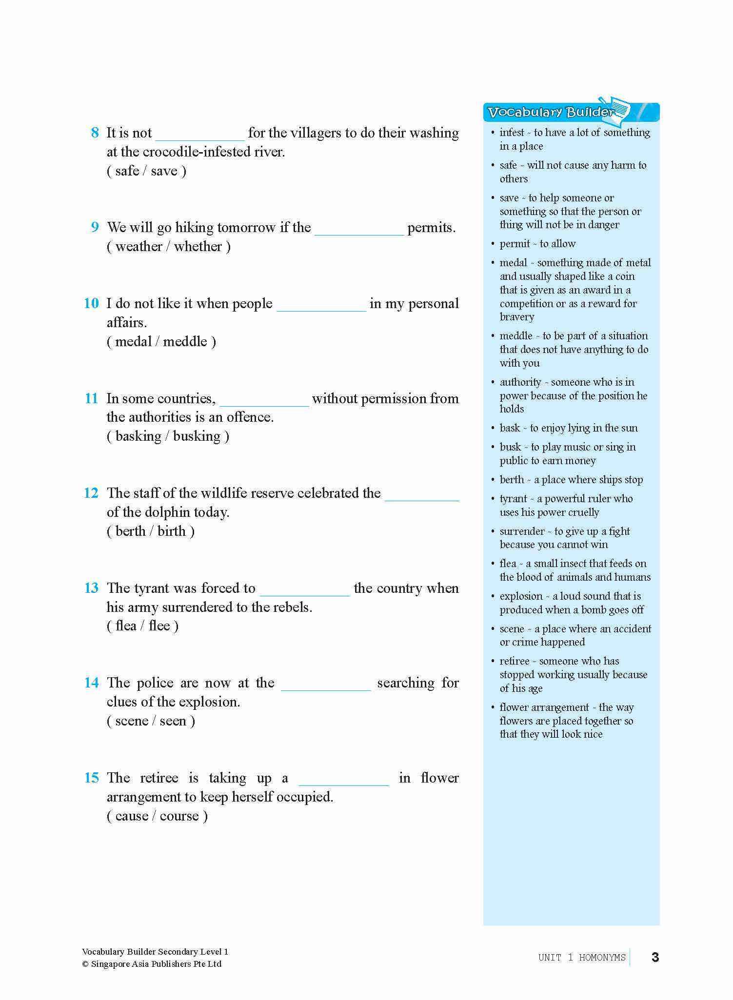 Vocabulary Builder Secondary Level 1