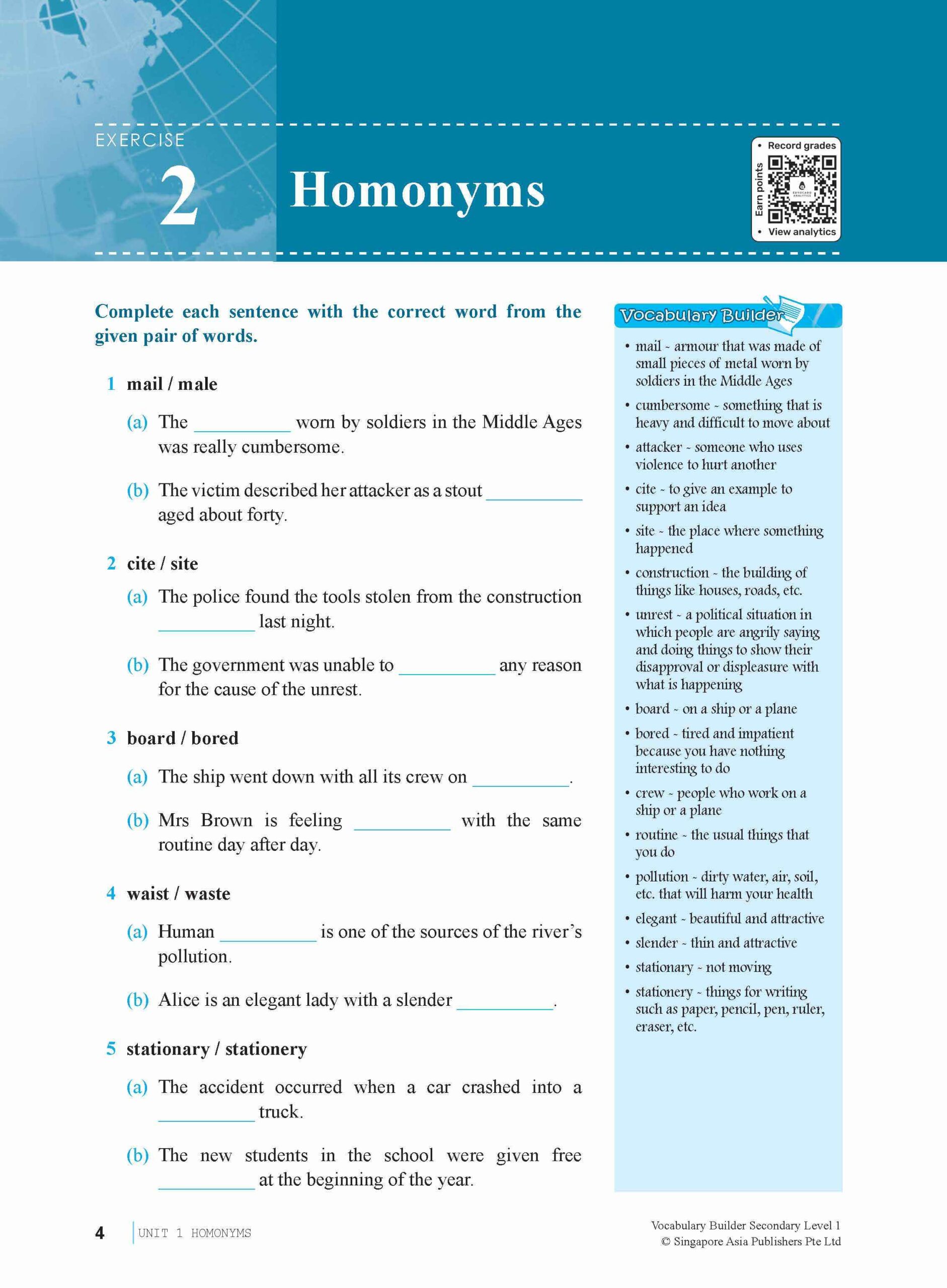 Vocabulary Builder Secondary Level 1
