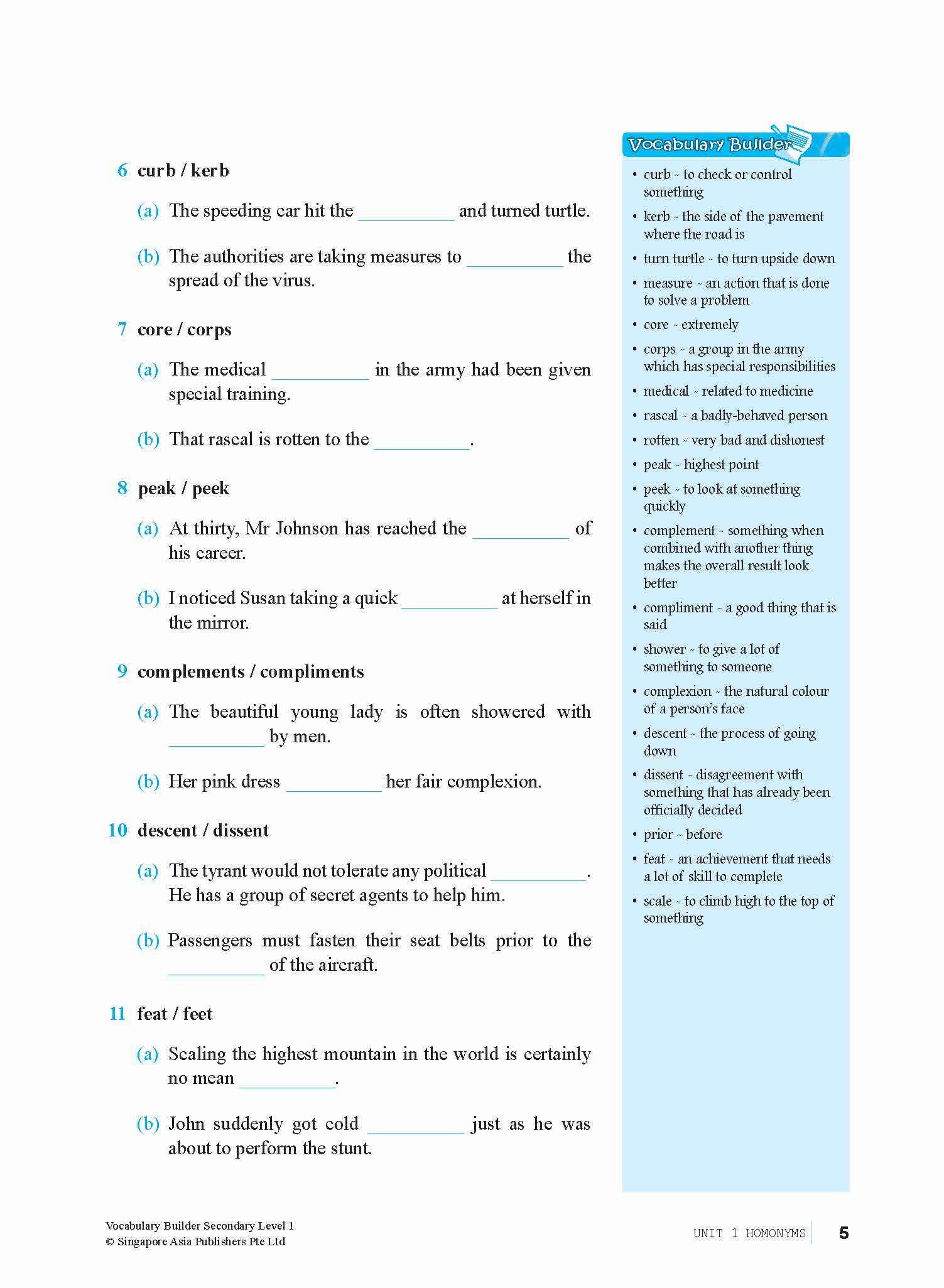 Vocabulary Builder Secondary Level 1