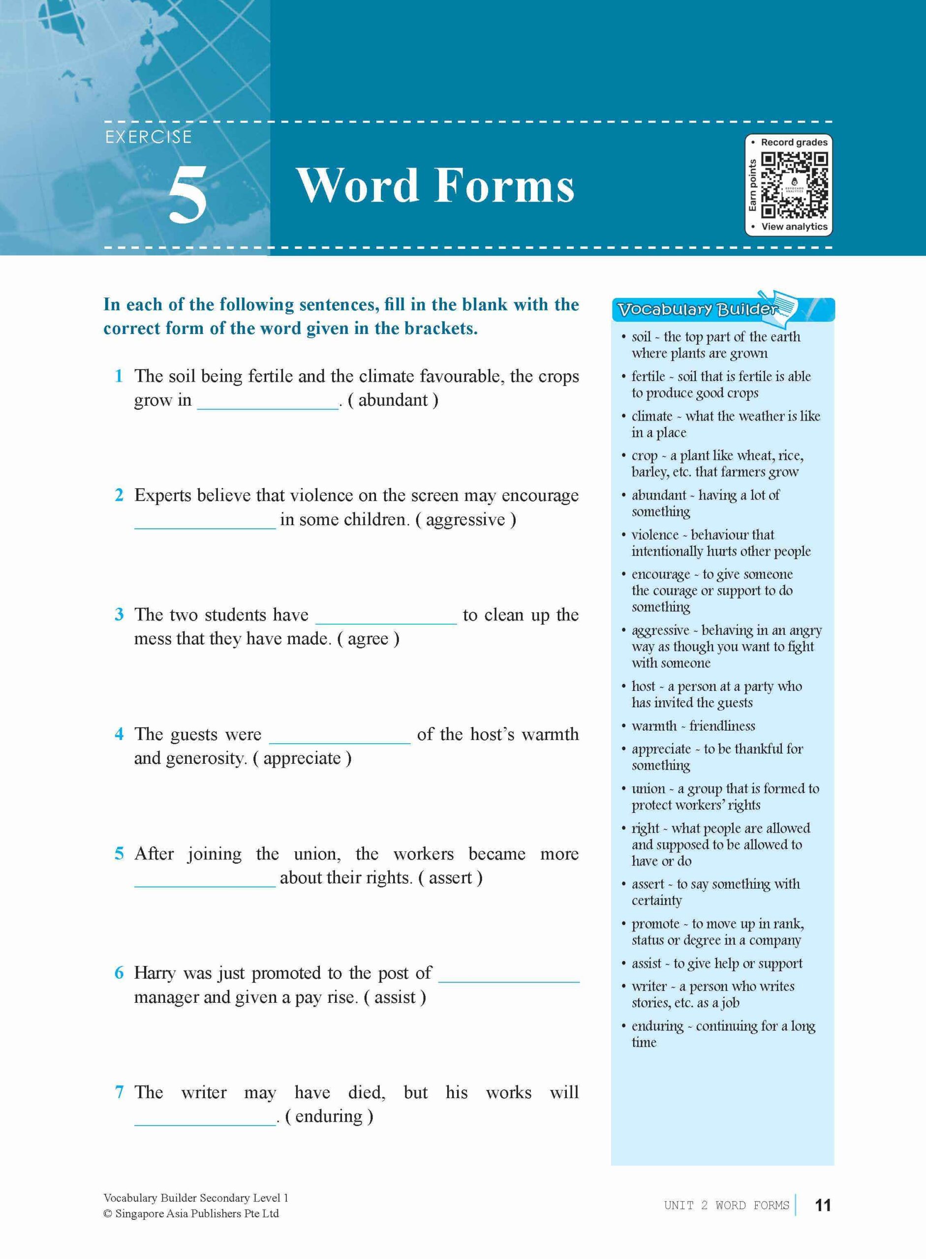 Vocabulary Builder Secondary Level 1